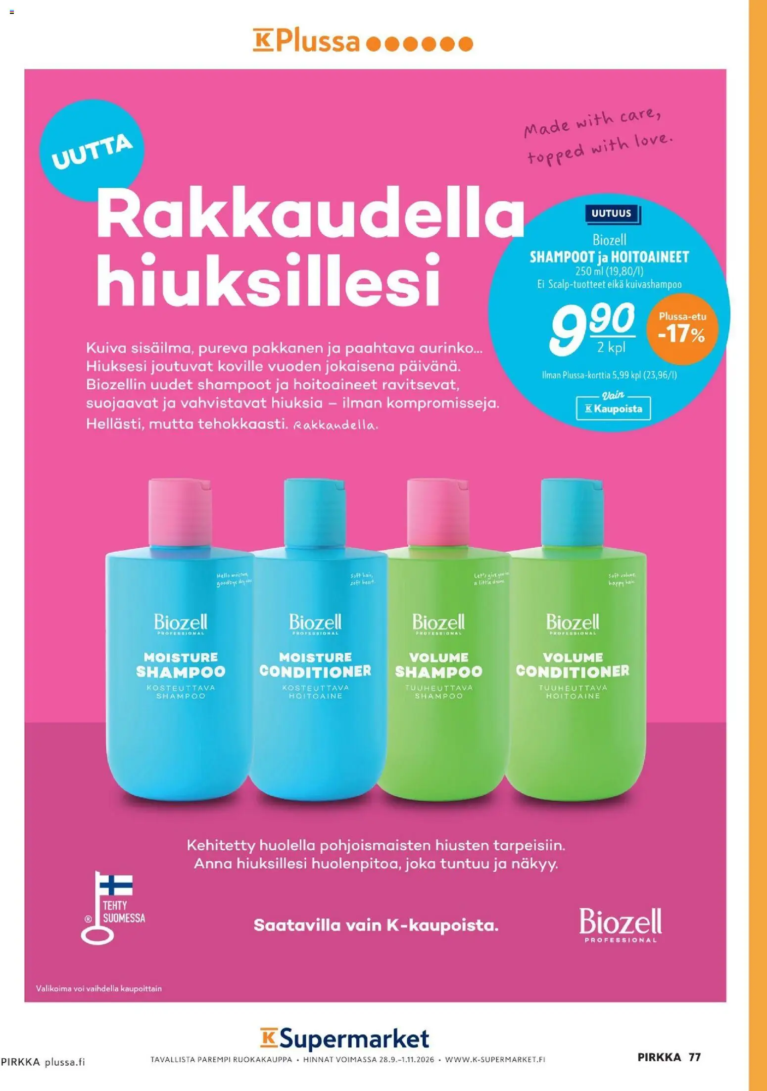 K-Market - Pirkka – voimassa 30/09/2026 alkaen | Sivu: 77