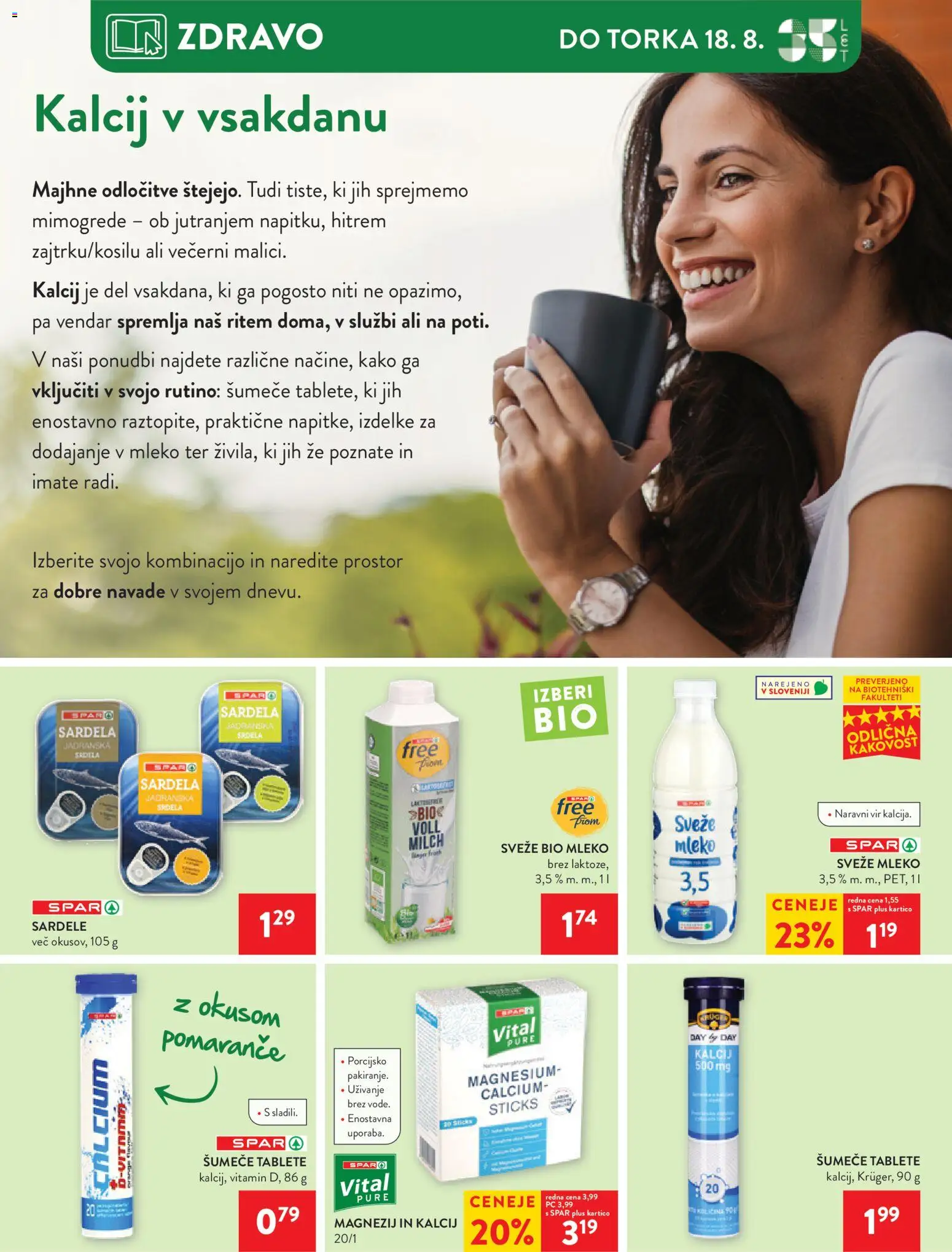 Novi Spar katalog ponudbe – veljaven od 12.08.2026 | Stran: 41 | Izdelki: Mleko 3,5%, Mleko, Sardele, Pomarance