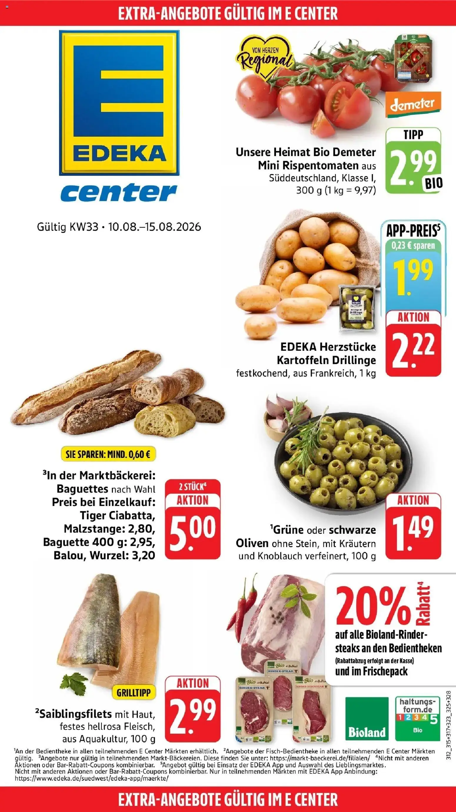 E center Prospekt Weil Der Stadt (ab 10.08.2026) zum Blättern | Seite: 43 | Produkte: Baguette, Kartoffeln, Knoblauch