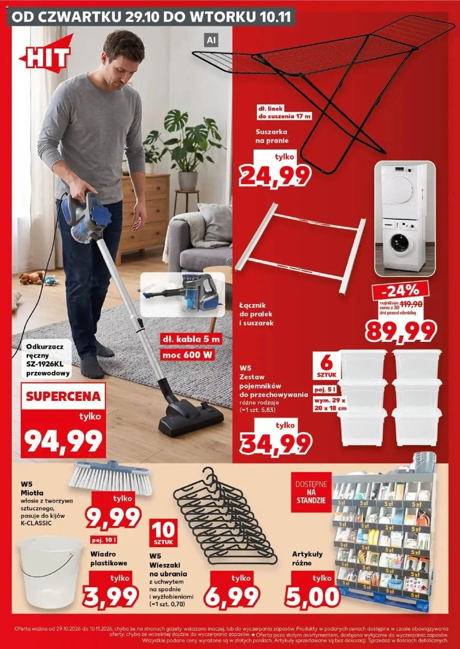 Kaufland gazetka - Złap Okazje od 29.10.2026 - od jutra PDF | Strona: 16 | Produkty: Suszarka, Odkurzacz, Gazety, Wieszaki