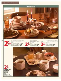 Auchan - Prévisualisation de Auchan Inspiration déco valide à partir de 01/09/2026 | Page: 20 | Produits: Dessert, Bougie parfumee, Bougies, Verres