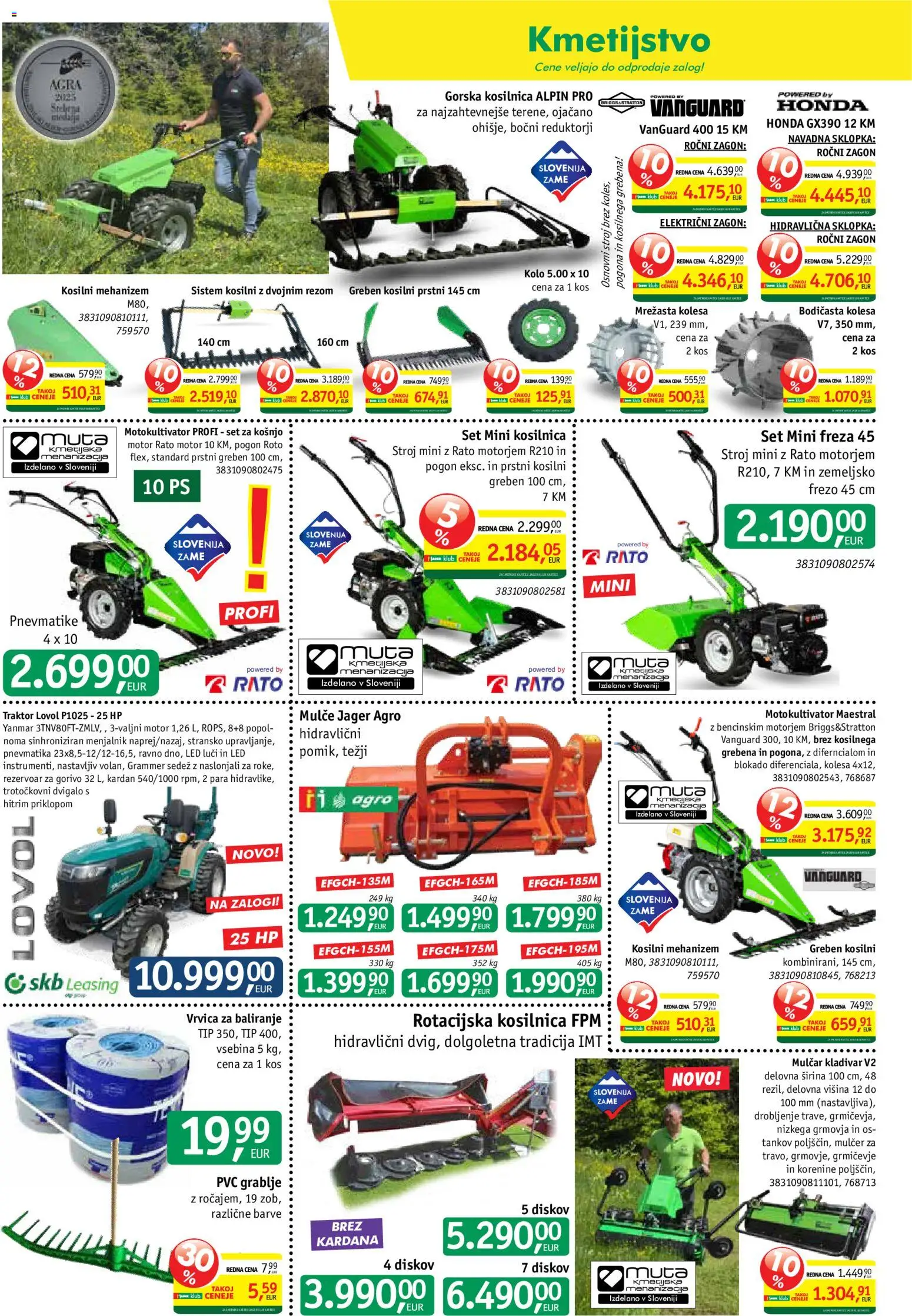 Novi Jager katalog ponudbe – veljaven od 24.06.2026 | Stran: 1 | Izdelki: Kosilnica, Kos