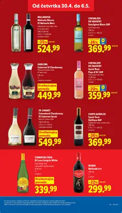 GARLING Cabernet ili Chardonnay, Polusuvo crveno vino ili belo vino, 12% Vol., 1 l - pregled Lidl kataloga - važi od 30.04.2026 | Strana: 37 | Proizvode: Chardonnay, Belo vino, Vino, Roze vino