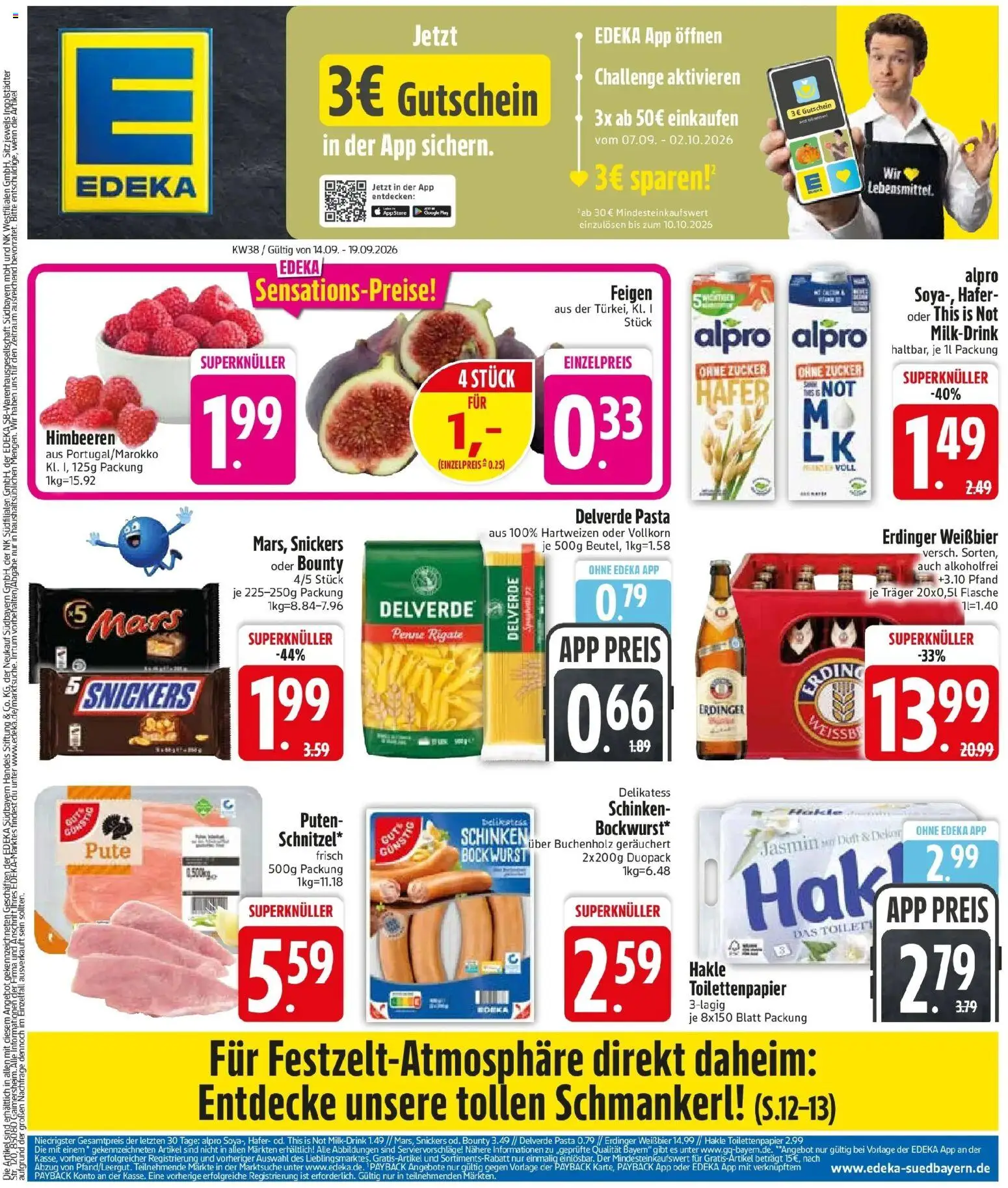 Edeka Prospekt Zolling (ab 14.09.2026) » Angebote Online | Seite: 3 | Produkte: Duft, Snickers, Schinken, Feigen