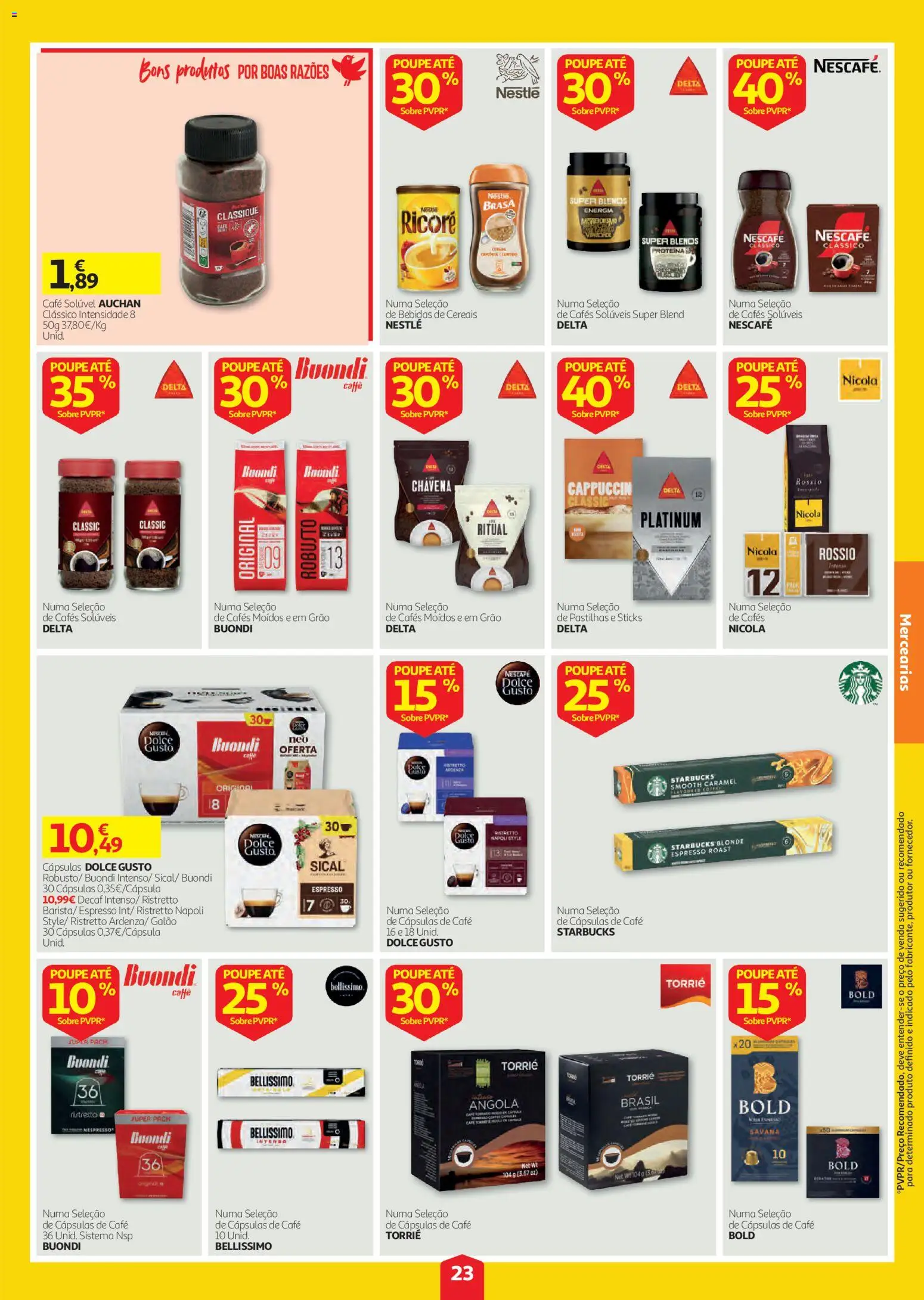Auchan folheto │ válido de 01/10/2026 | Página: 23 | Produtos: Bebidas, Café solúvel, Dolce gusto, Cereais