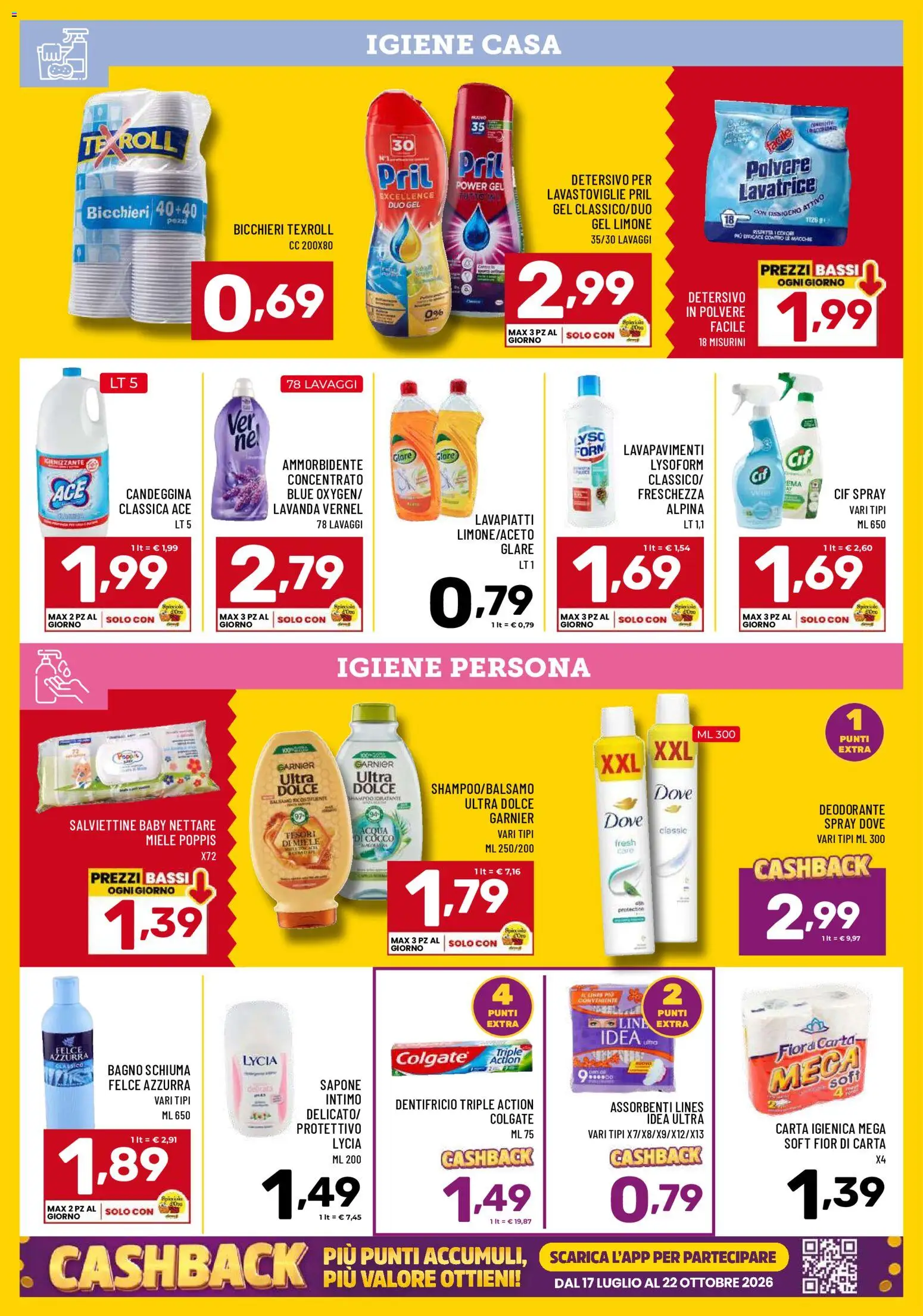 Volantino Il Centesimo del 22/09/2026 | Pagina: 12 | Prodotti: Deodorante, Ammorbidente, Lavastoviglie, Miele