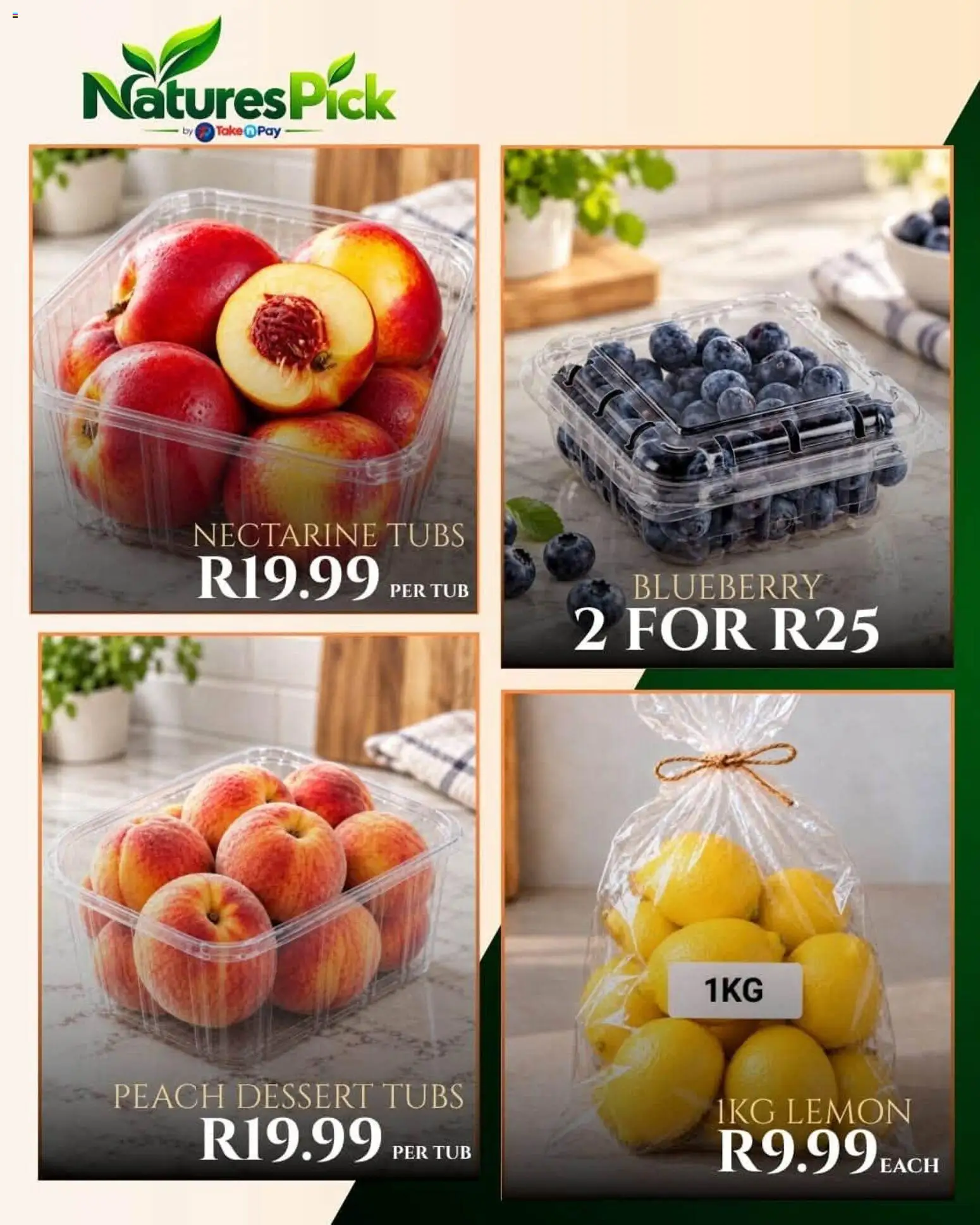 New Take n Pay catalogue – valid from 20/10/2026 | Page: 4 | Products: Dessert, Lemon, Peach