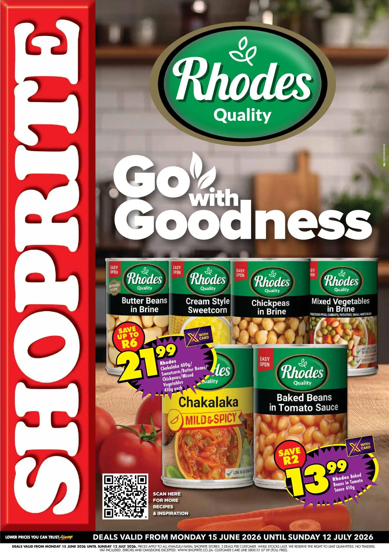 New Shoprite catalogue – valid from 15.06.2026 | Page: 1 | Products: Beans, Baked beans, Butter, Cream