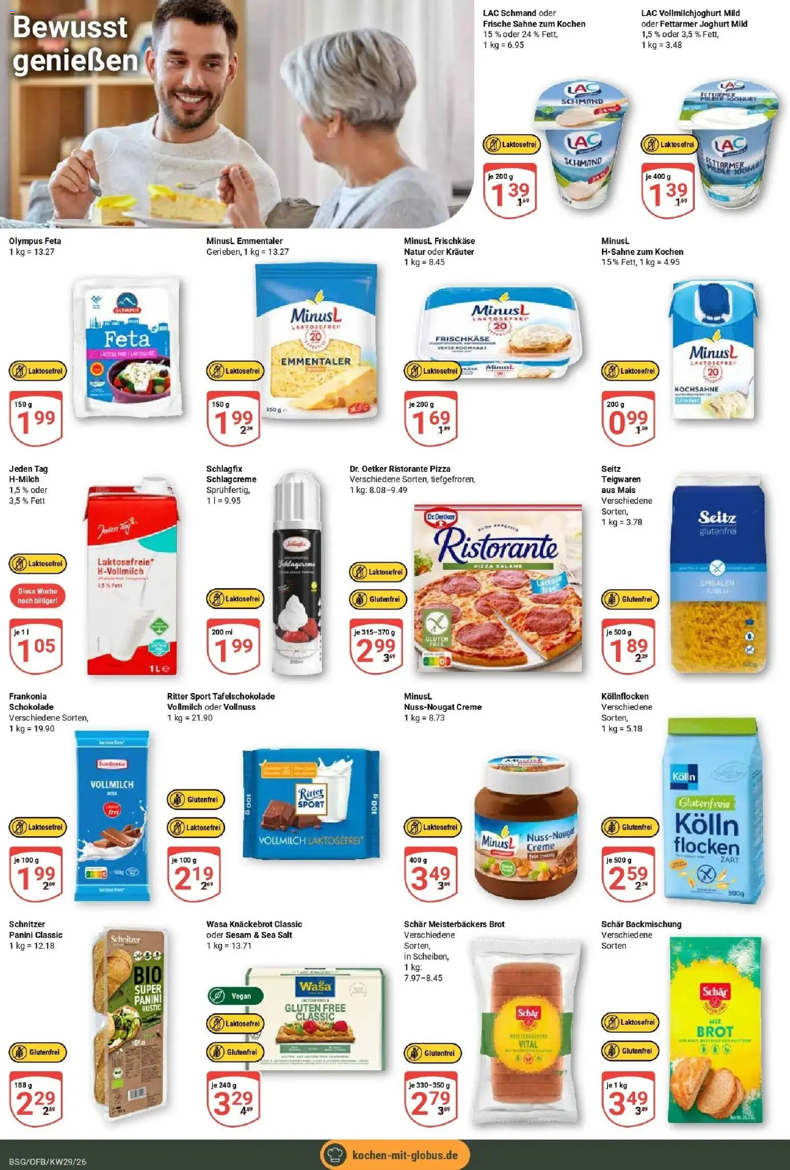Globus Prospekt Braunschweig – gültig ab 13.07.2026 | Seite: 13 | Produkte: Joghurt, Creme, Pizza, Sahne