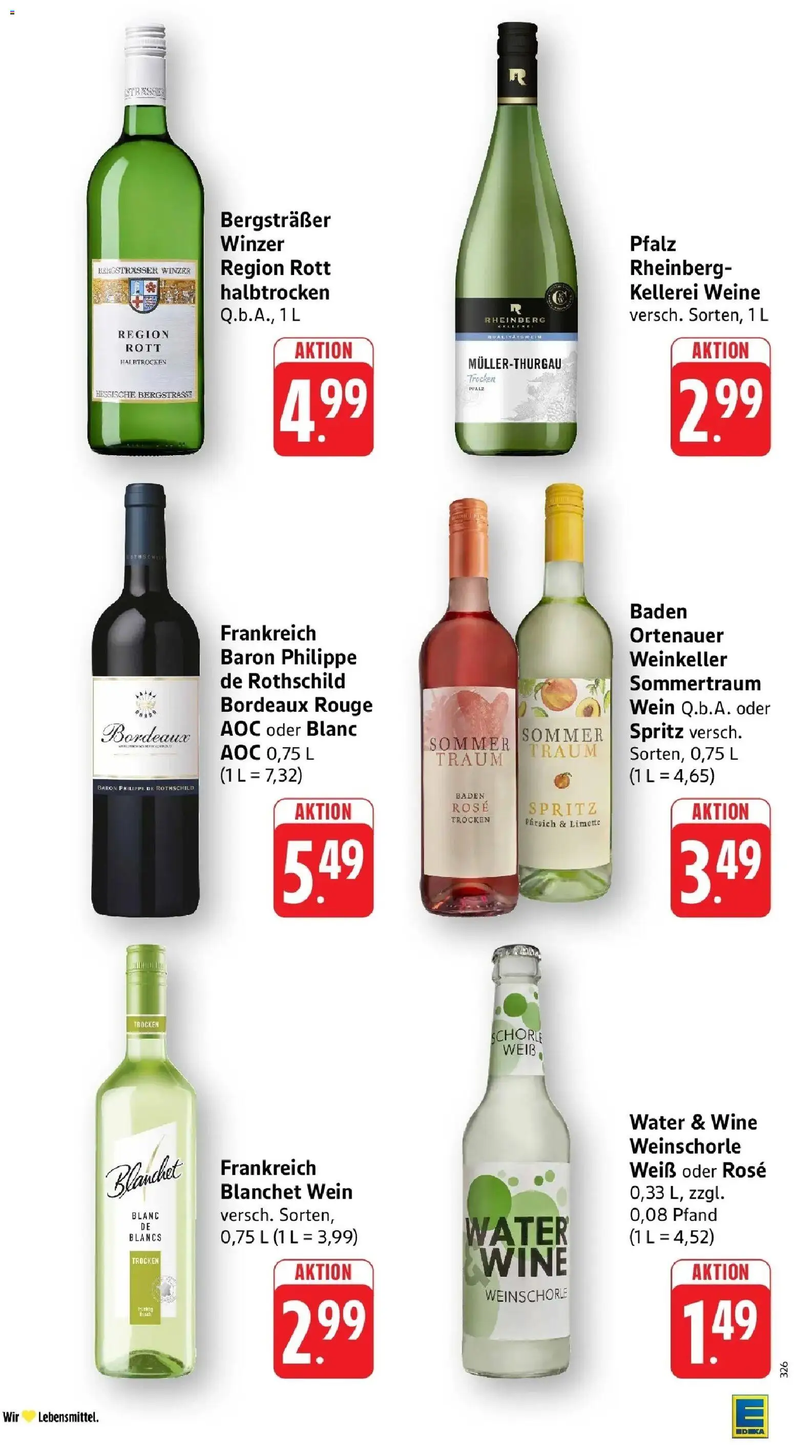 Edeka Prospekt Pfungstadt (ab 14.09.2026) » Angebote Online | Seite: 19 | Produkte: Rouge, Weinschorle, Pfirsich, Wein