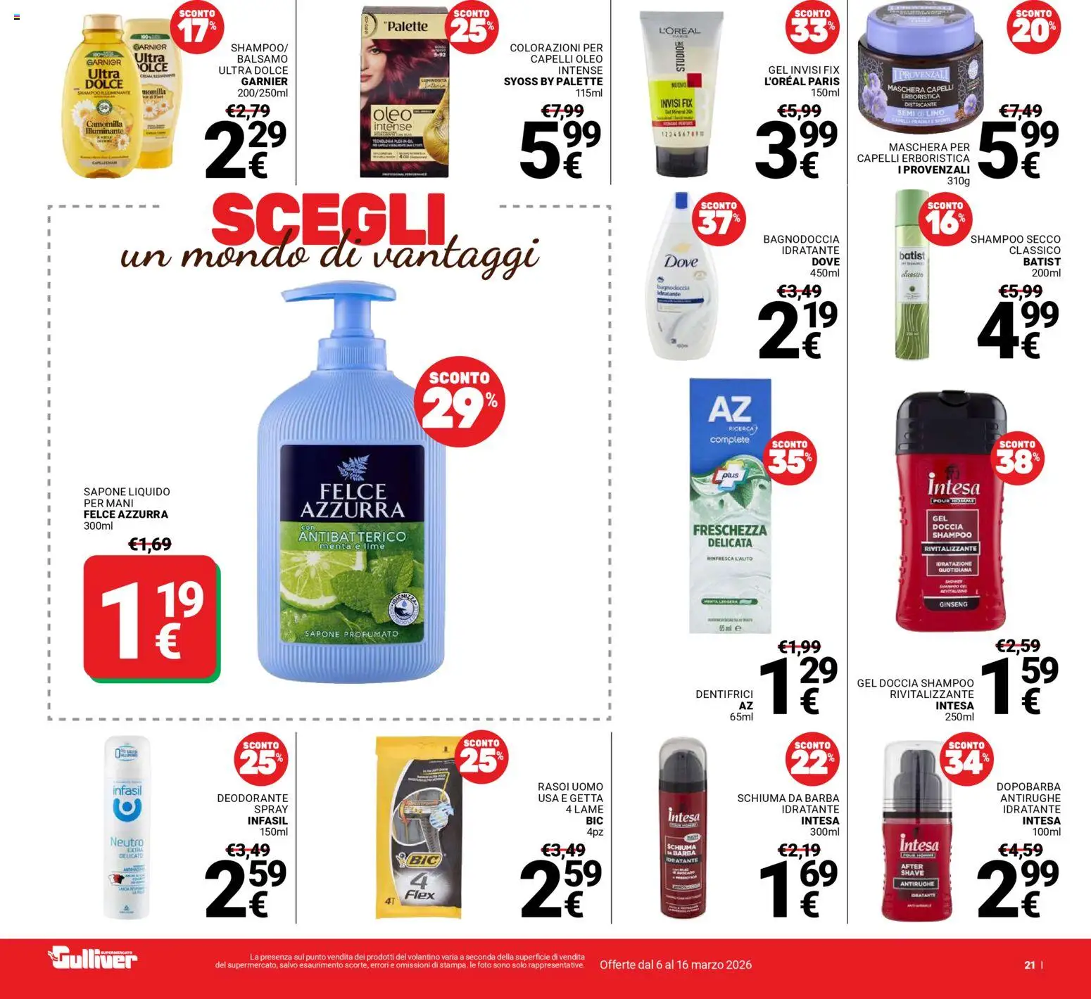Volantino Gulliver del 06.03.2026 | Pagina: 21 | Prodotti: Balsamo, Maschera, Schiuma da barba, Menta