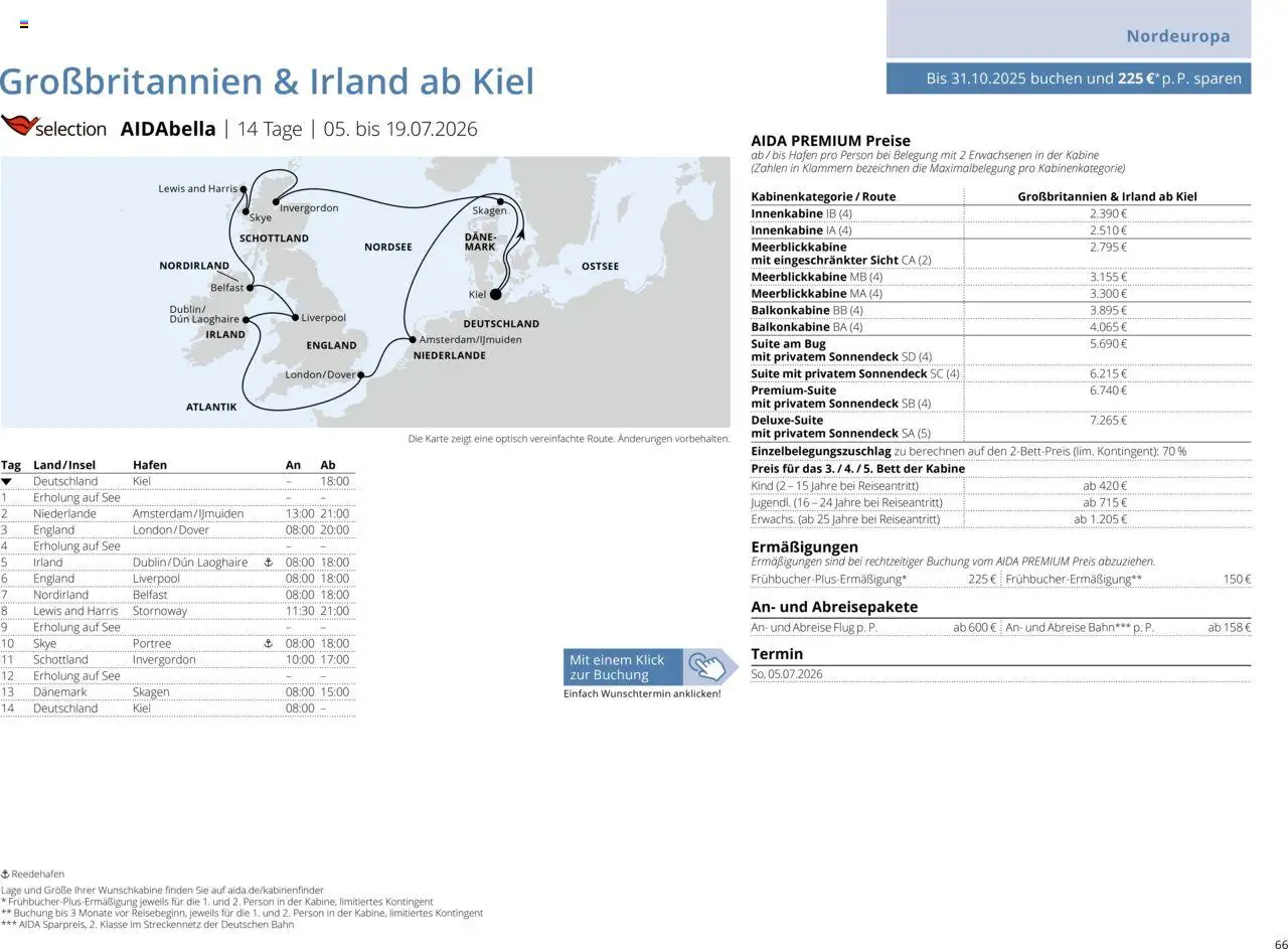 Aida Sommer 2026 – gültig ab 01.03.2026 | Seite: 66 | Produkte: Bett