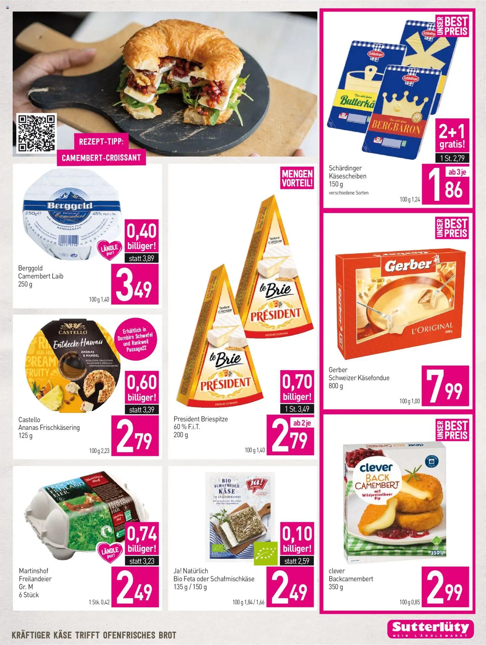 Sutterlüty Flugblatt gültig ab 08.10.2026 | Seite: 5 | Produkte: Mandel, Käse, Brot, Ananas