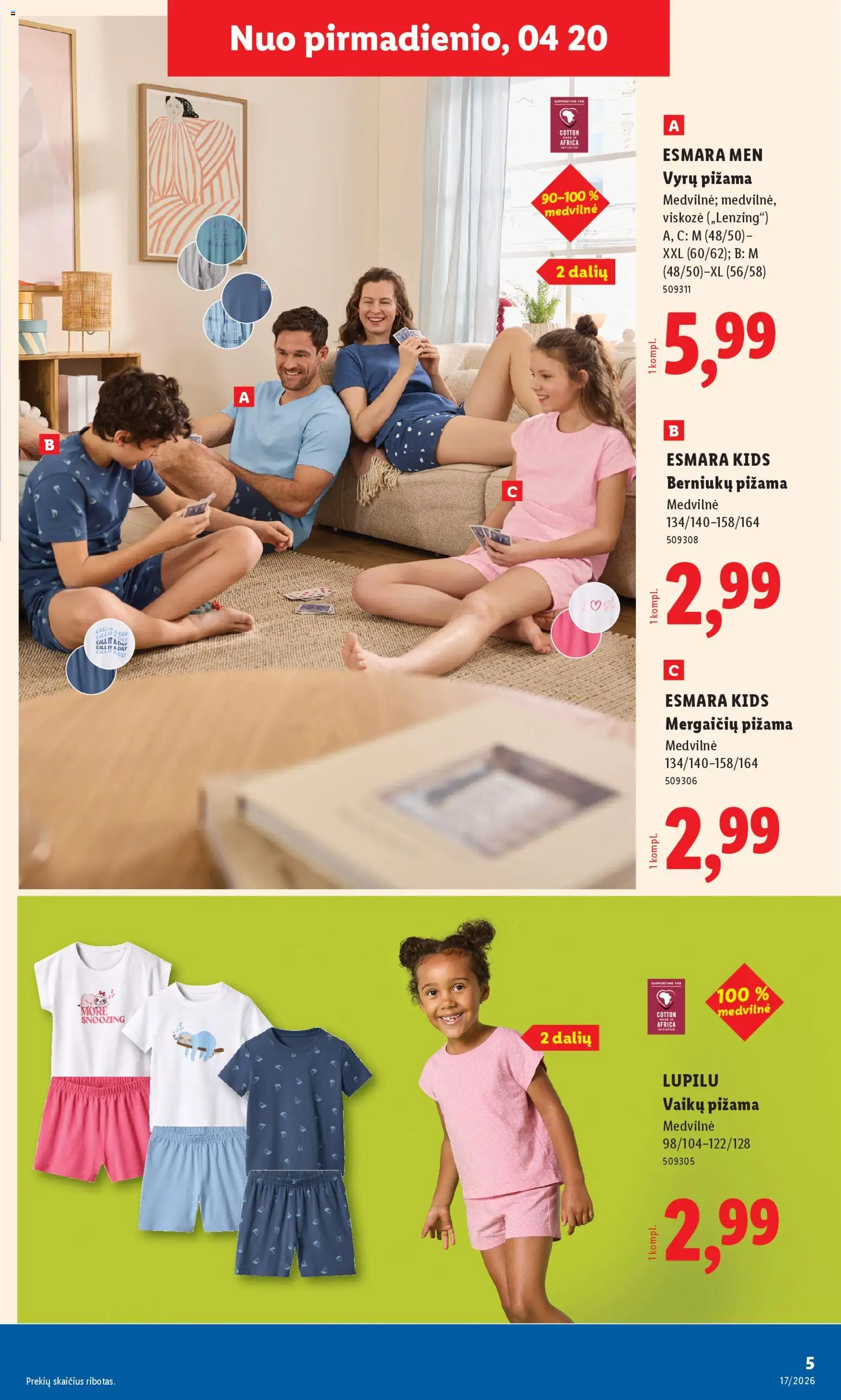 LIDL akcijos nuo 20.04.2026 | Puslapis: 5 | Prekių: Pižama
