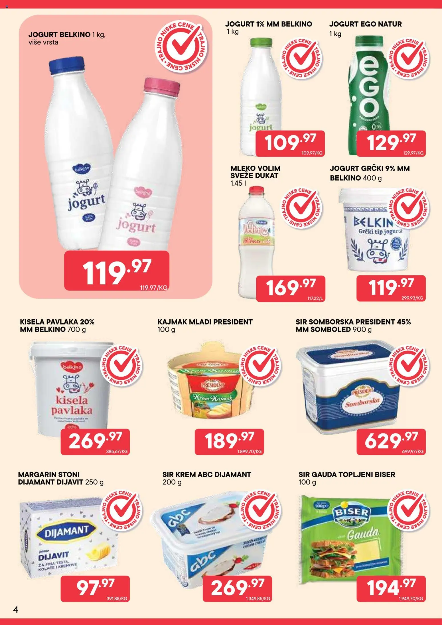 PerSu katalog - važi od 01.09.2026 | Strana: 4 | Proizvode: Kisela pavlaka, Jogurt, Krem, Kajmak