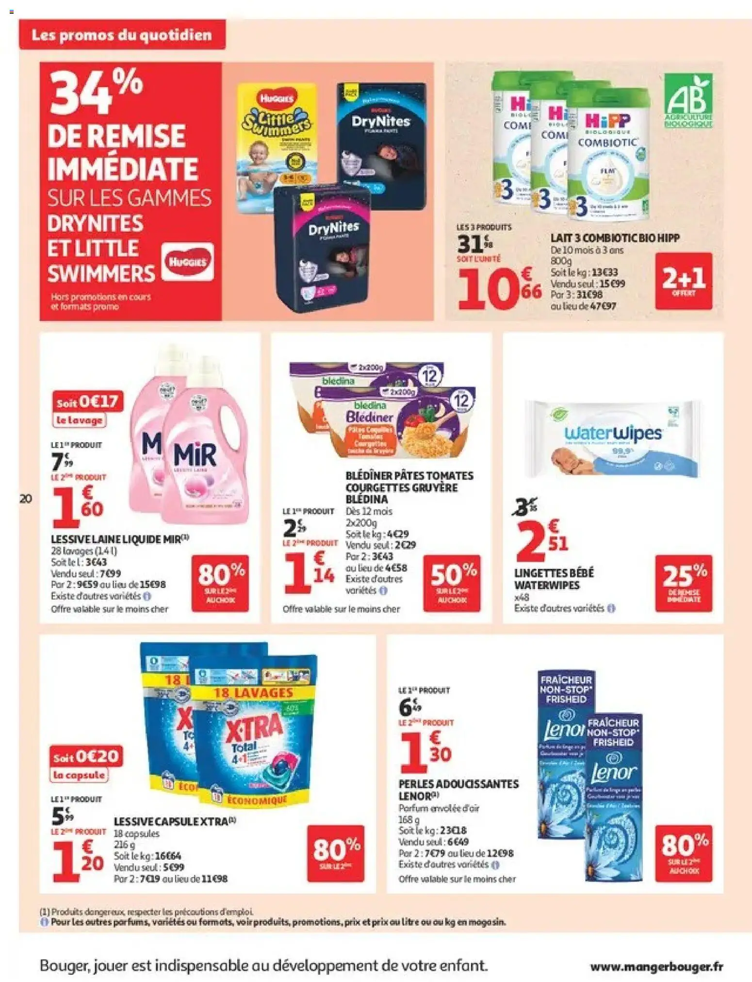 {H1} | Page: 20 | Produits: Détergent, Lait, Tomates, Pâtes