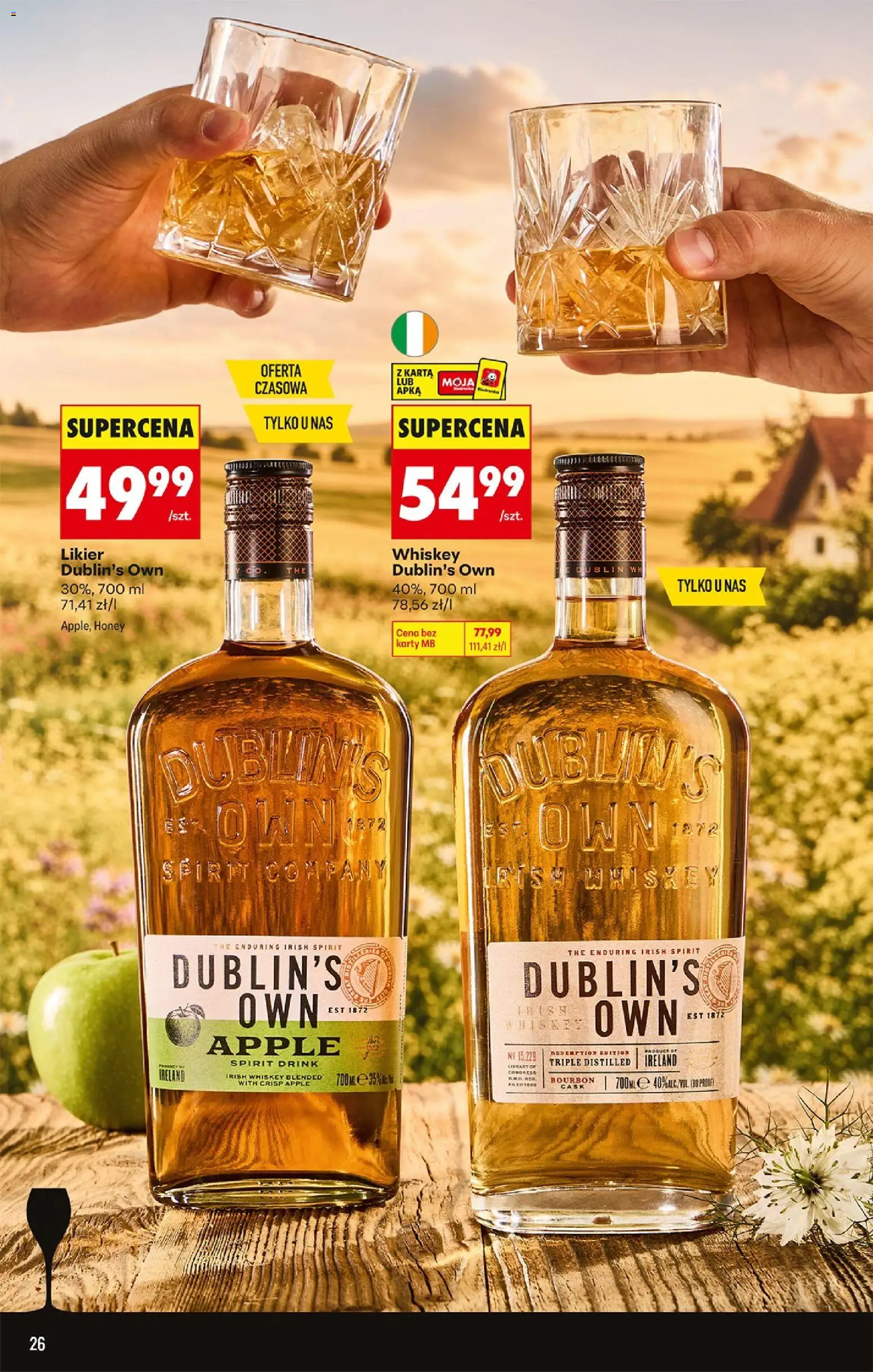 Biedronka Polsko leták - Czas na toast od 27.07.2026 | Strana: 26 | Produkty: Whiskey, Bourbon, Apple, Karty