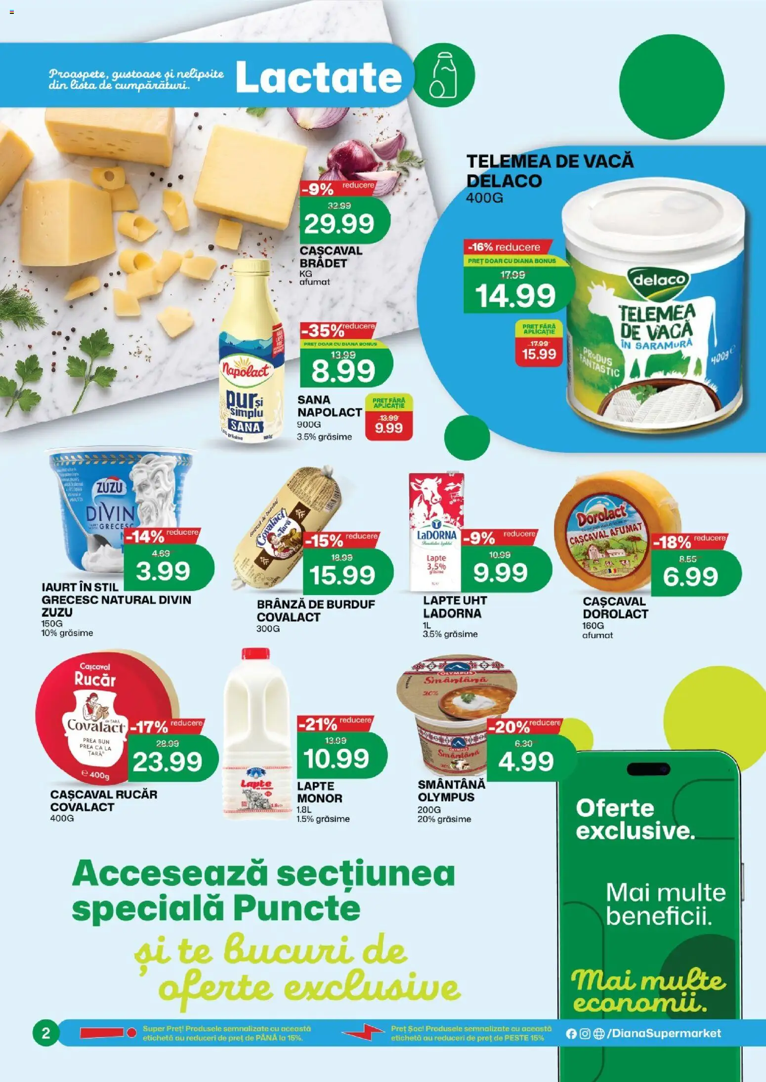 Noul catalog Diana – valabil de la 01.08.2026 | Pagină: 2 | Produse: Light Kedi Konservesi, Lapte, Iaurt, Pește
