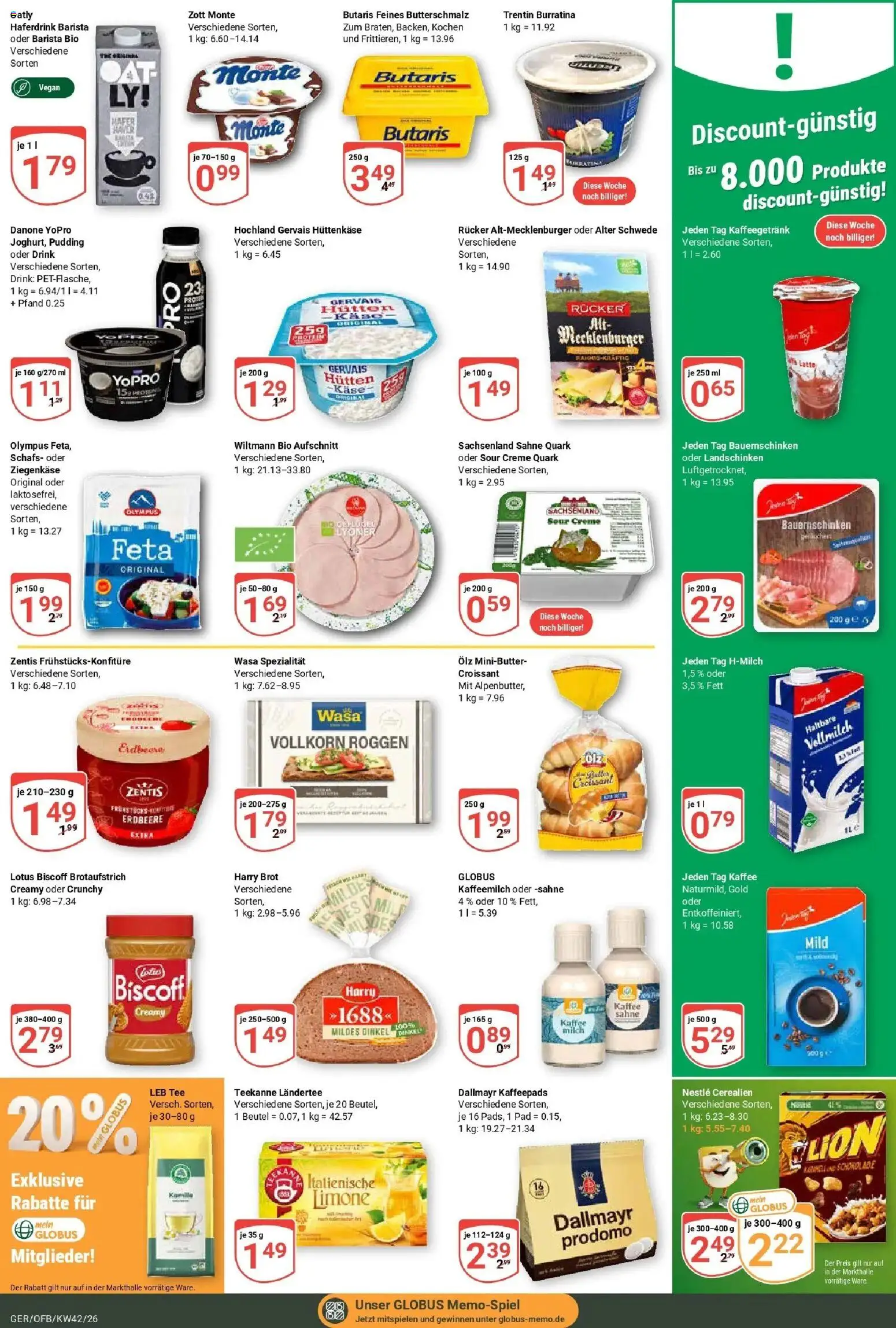 Globus Prospekt Gera (ab 12.10.2026) » Angebote online | Seite: 16 | Produkte: Butterschmalz, Kaffeepads, Ziegenkäse, Tee