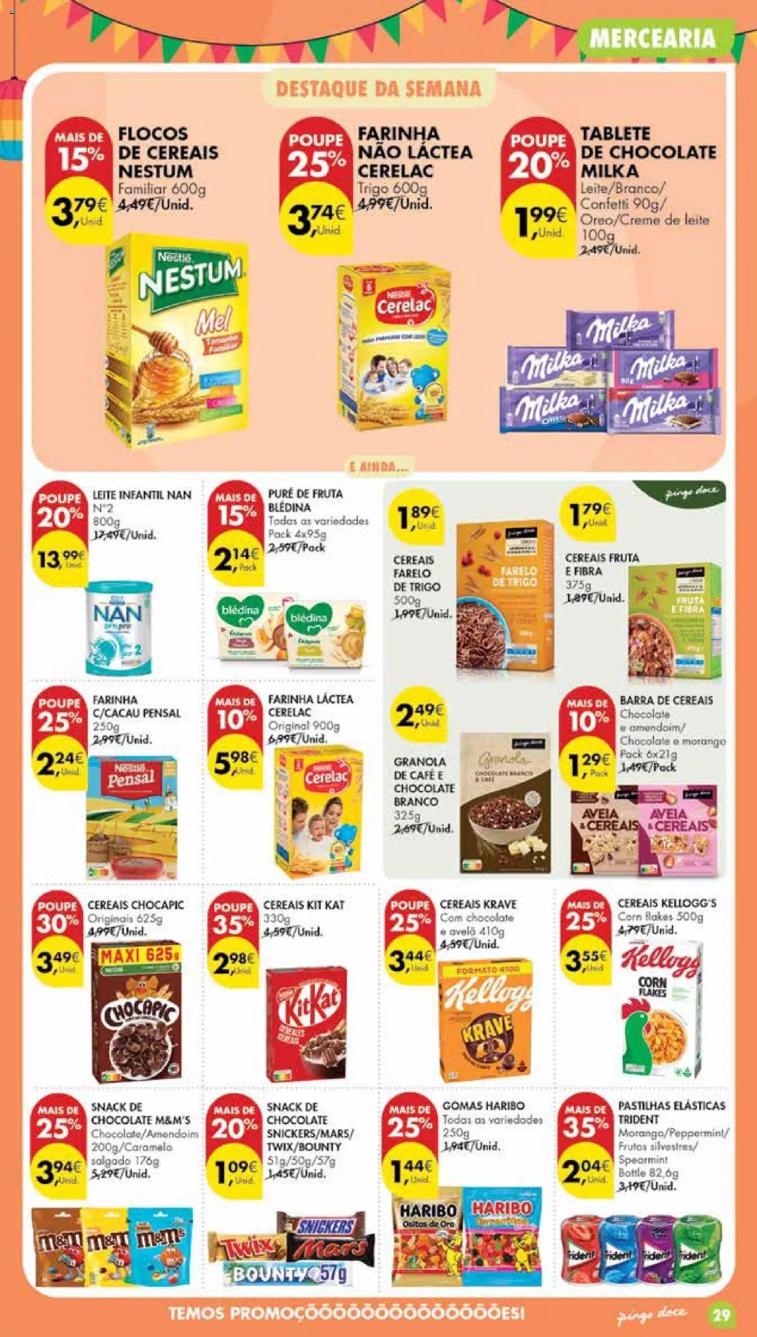 Pingo Doce Poupe Esta Semana Madeira │ válido de 09.06.2026 | Página: 29 | Produtos: Farinha láctea, Gomas haribo, Cereais, Flocos