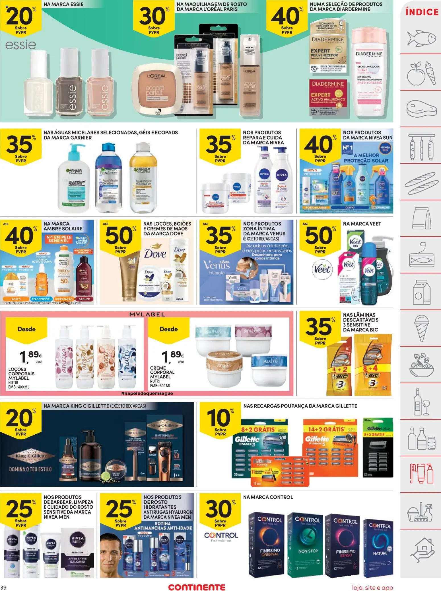 Continente folheto │ válido de 14.04.2026 | Página: 39 | Produtos: Agua, Água micelar, Creme corporal, Creme