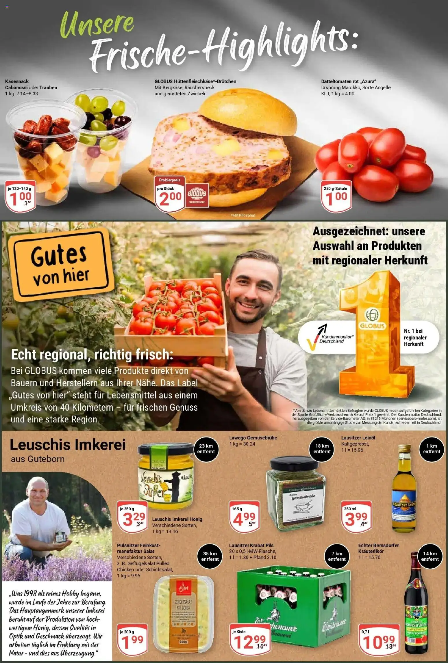 Globus Prospekt Hoyerswerda – gültig ab 24.08.2026 | Seite: 2 | Produkte: Trauben, Leinöl, Pils, Salat