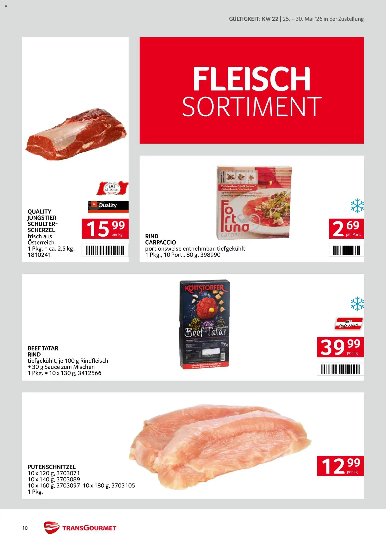 Transgourmet Zustellaktion gültig ab 25.05.2026 | Seite: 10 | Produkte: Rindfleisch