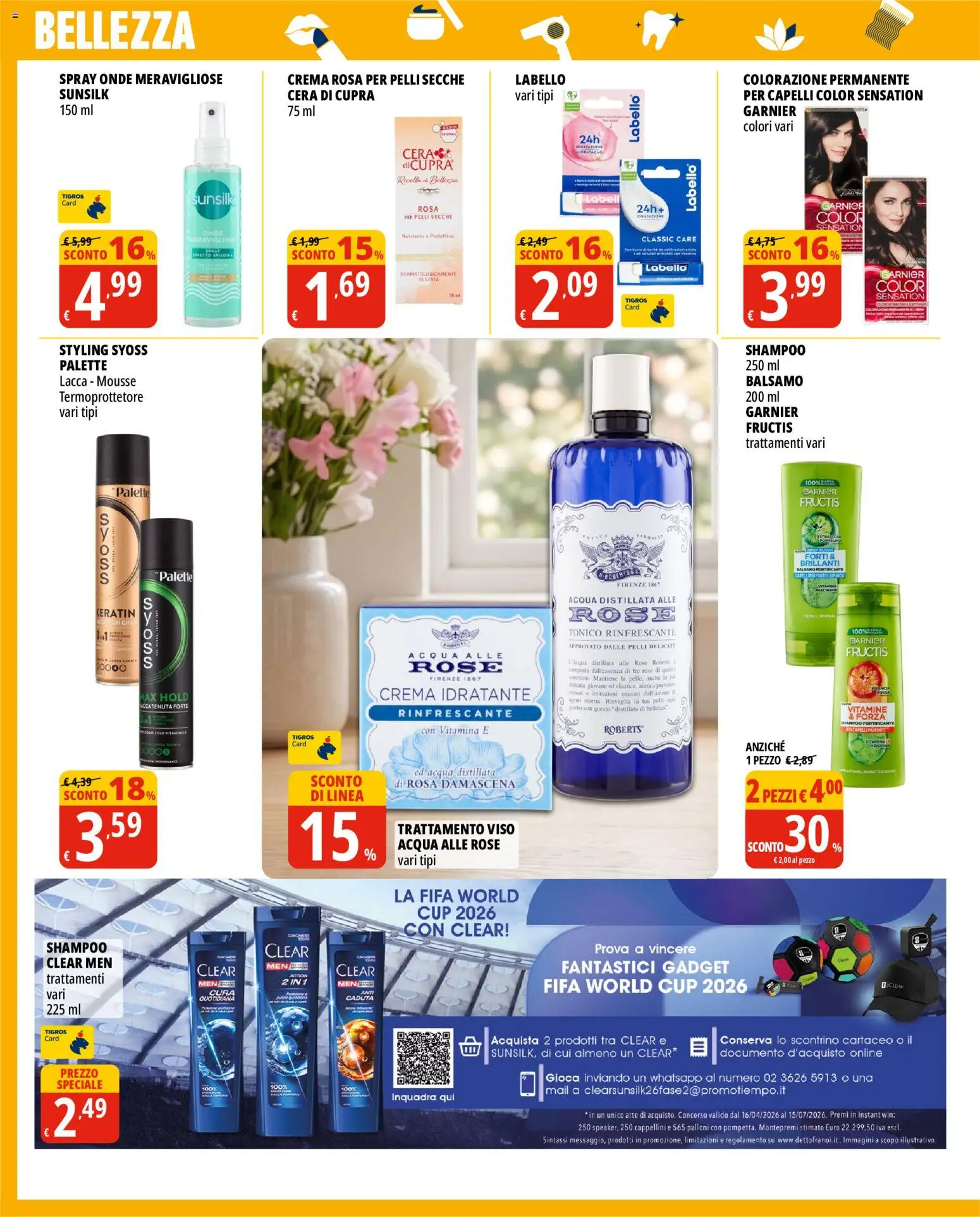Volantino Tigros del 17.06.2026 | Pagina: 6 | Prodotti: Shampoo, Balsamo, Crema, Acqua