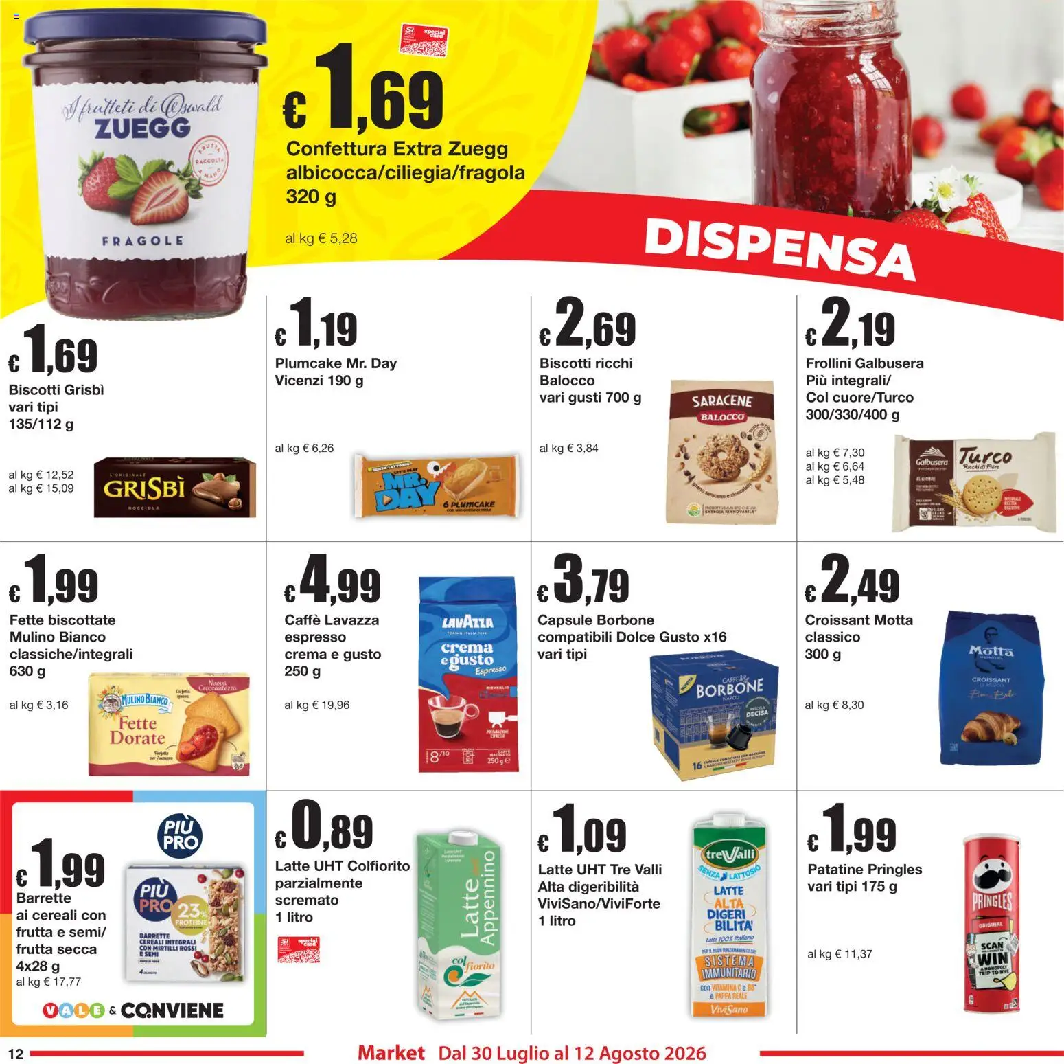 Volantino Sì con Te del 30/07/2026 | Pagina: 12 | Prodotti: Fragole, Biscotti, Plumcake, Lavazza