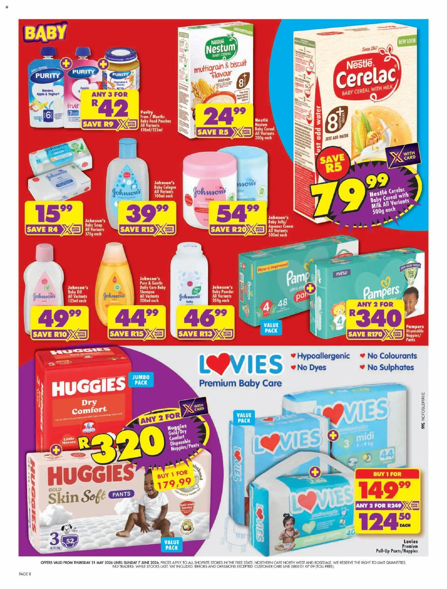 New Shoprite catalogue – valid from 21.05.2026 | Page: 8 | Products: Yoghurt, Powder, Shampoo, Water