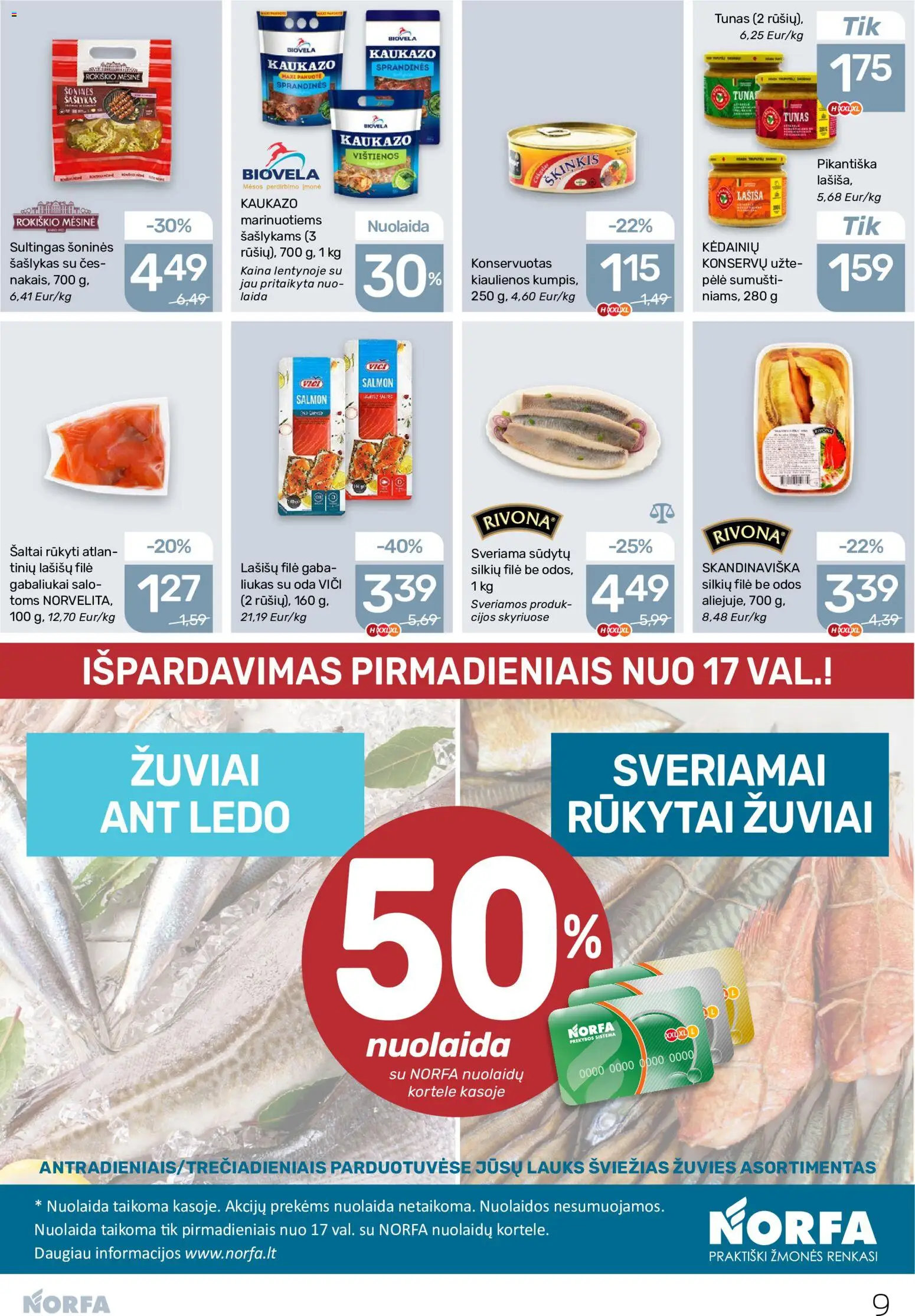NORFA akcijos nuo 11.06.2026 | Puslapis: 9 | Prekių: Vištienos, Kiaulienos, Pelė