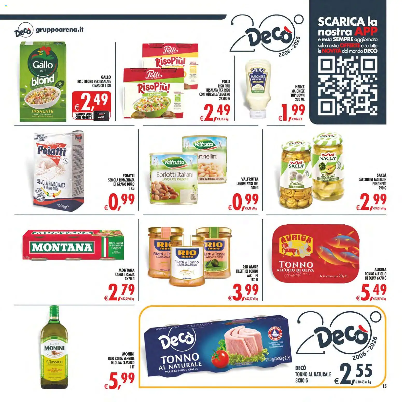 Volantino Decò del 01/09/2026 | Pagina: 15 | Prodotti: Olio, Pesca, Tonno, Tonno al naturale