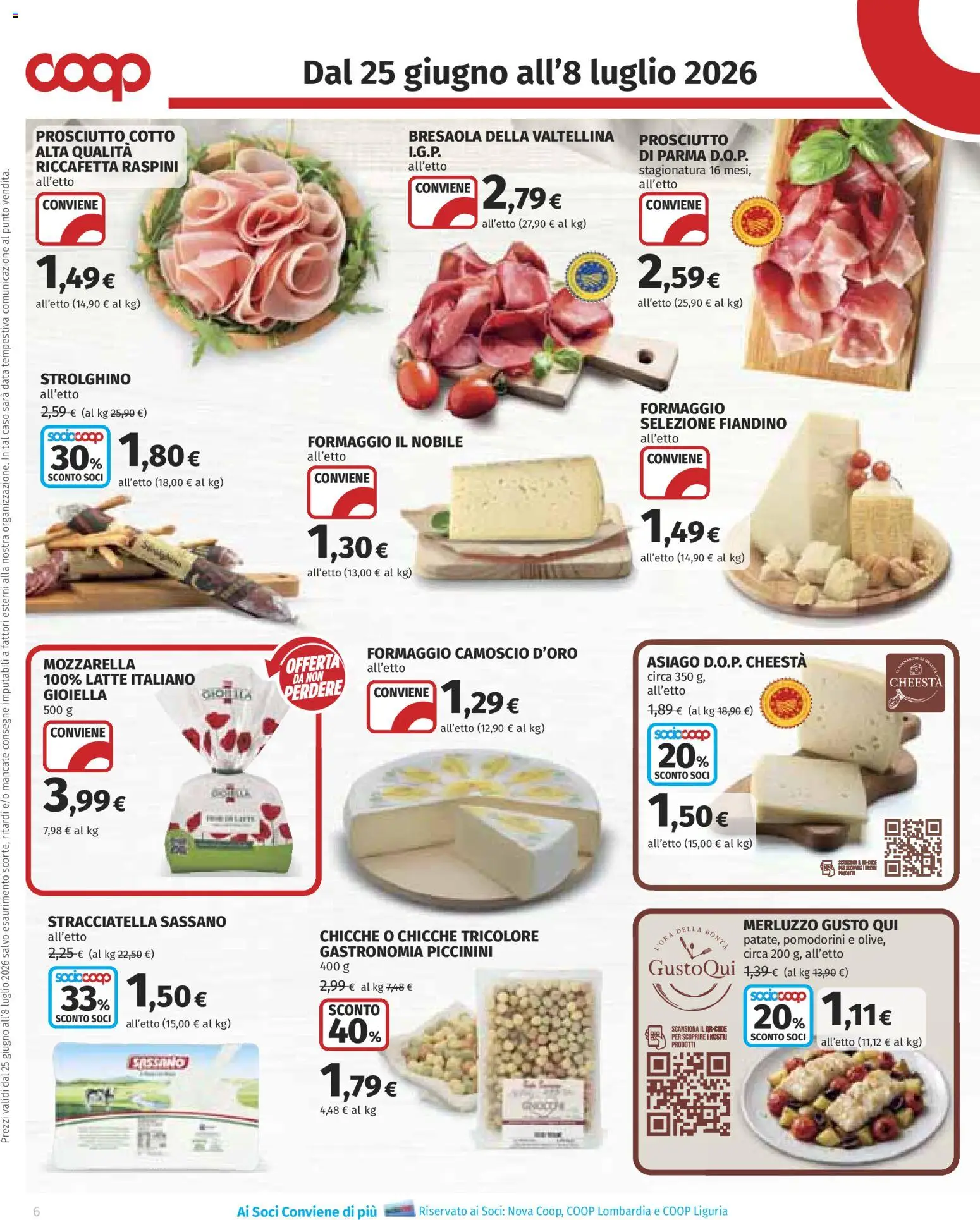 Volantino COOP del 25/06/2026 | Pagina: 6 | Prodotti: Pomodorini, Merluzzo, Latte, Stracciatella