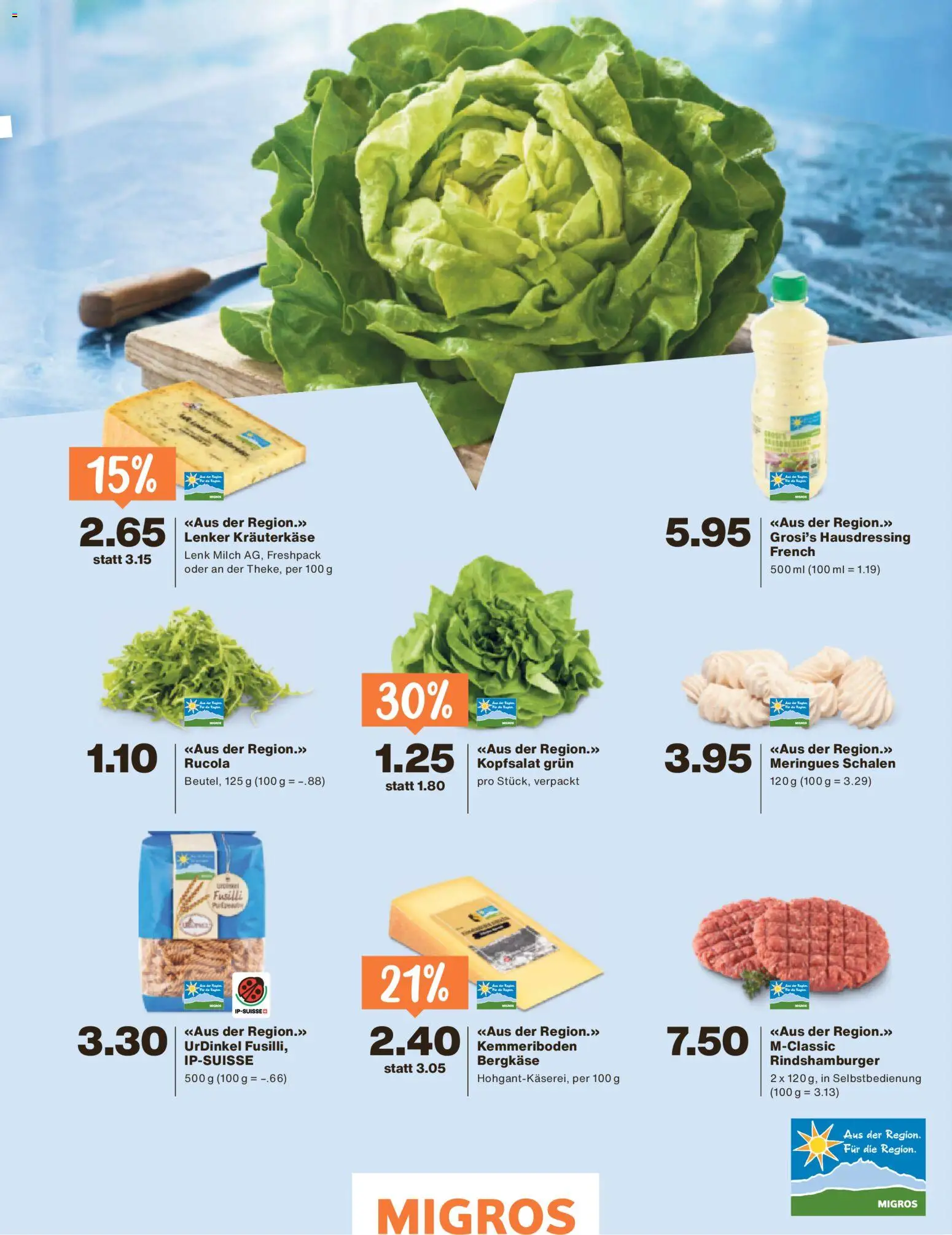 Migros aktionen Magazin – gültig ab 01.07.2026 | Seite: 3 | Produkte: Rucola, Dressing, Milch, Pasta