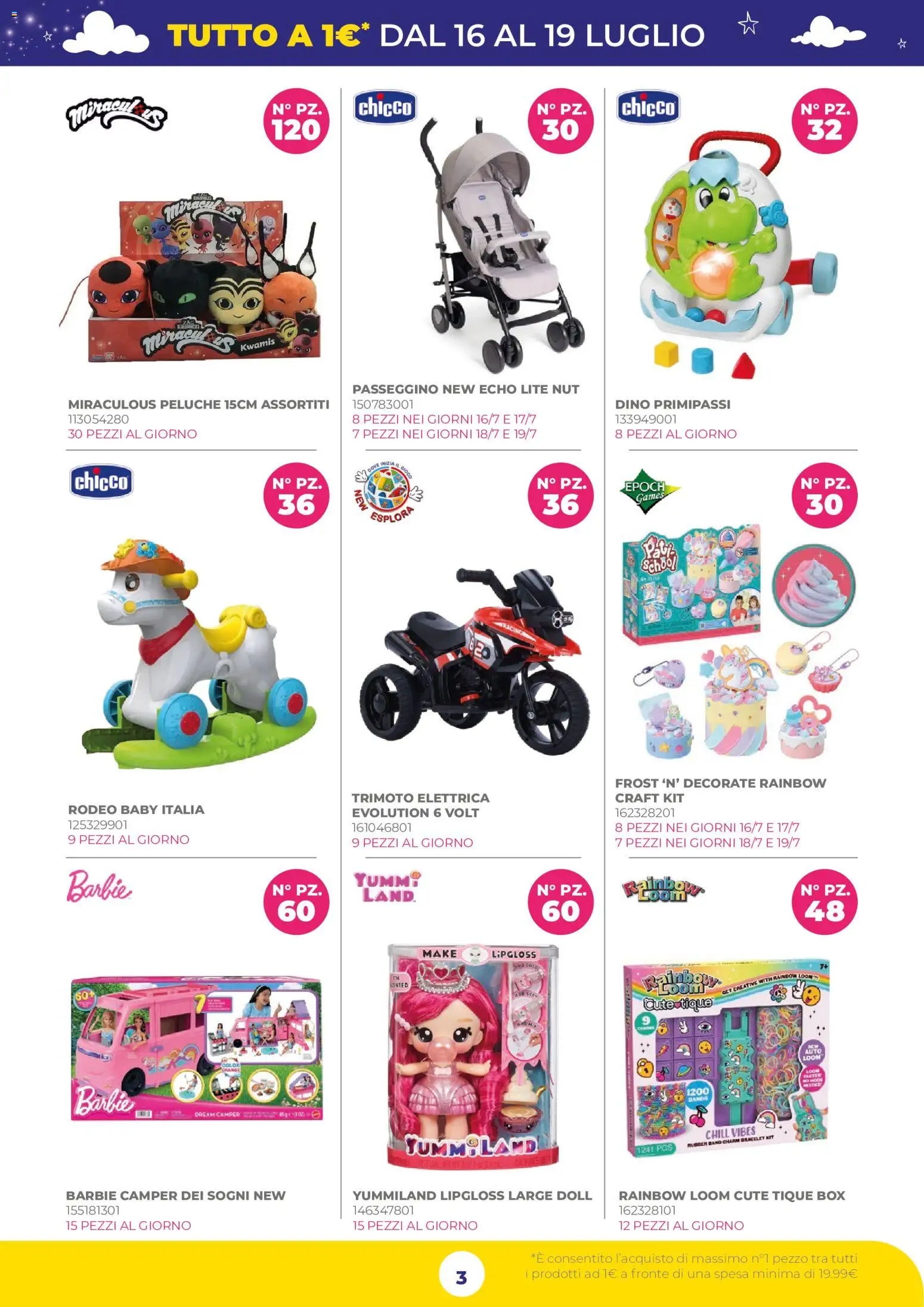Volantino Toys Center del 16/07/2026 | Pagina: 3 | Prodotti: Peluche, Passeggino