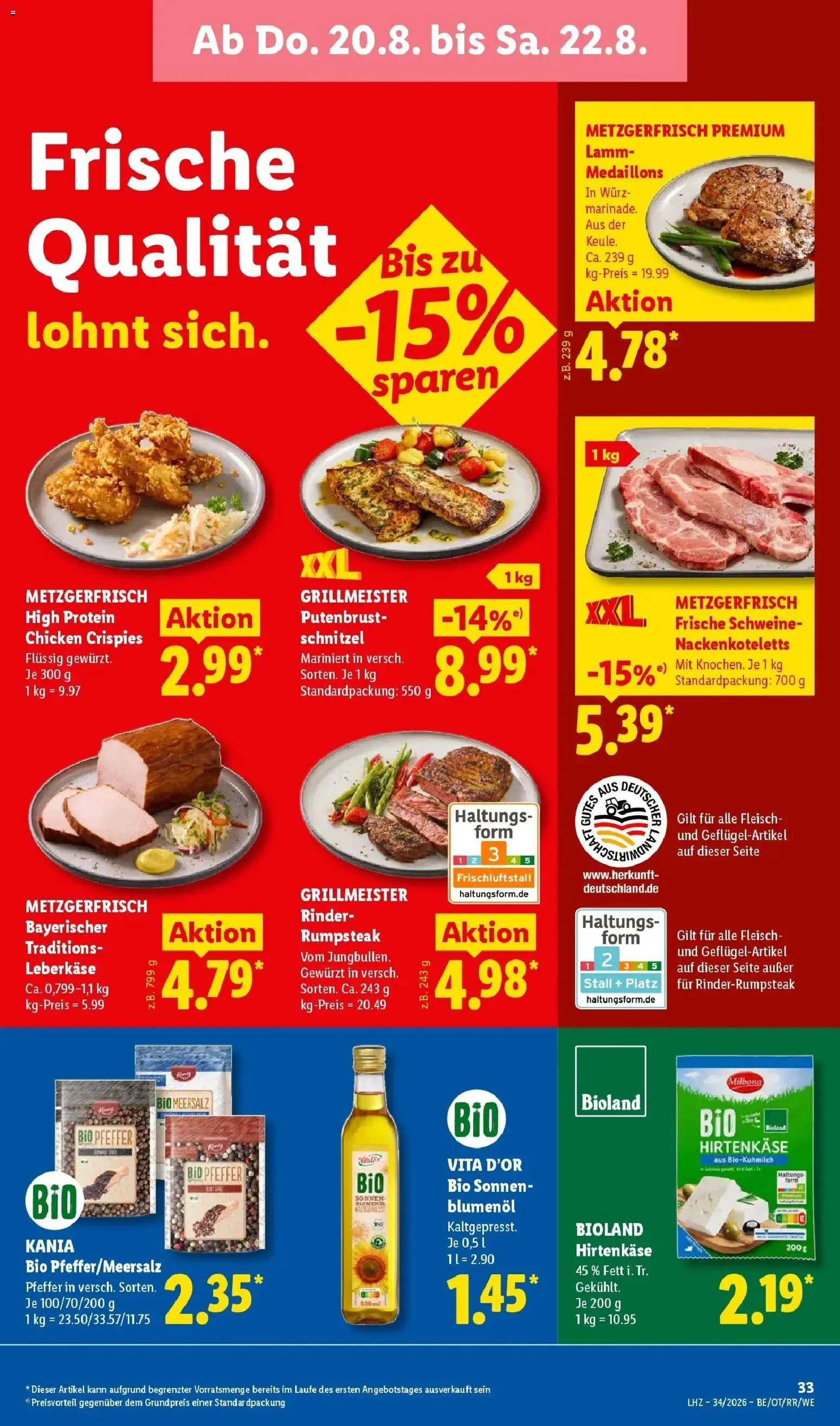 Lidl Prospekt Einbeck (ab 17.08.2026) zum Blättern » Angebote | Seite: 55 | Produkte: Putenbrust, Schnitzel, Steak, Fleisch