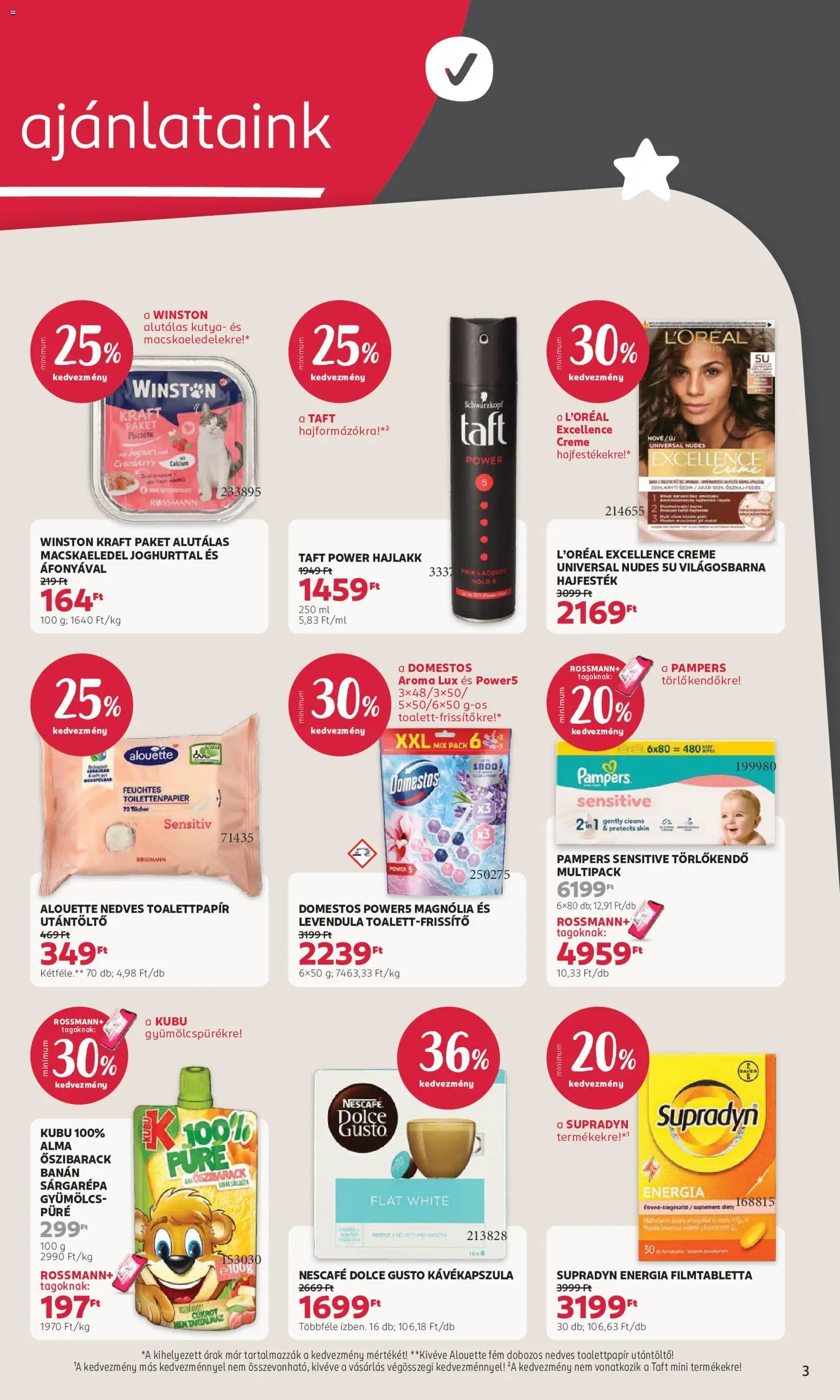Rossmann akciós ujság - amely érvényes a következő dátumtól: 2026.08.17. | Oldal: 3 | Termékek: Dolce Gusto, Lé, Joghurt, Hajlakk
