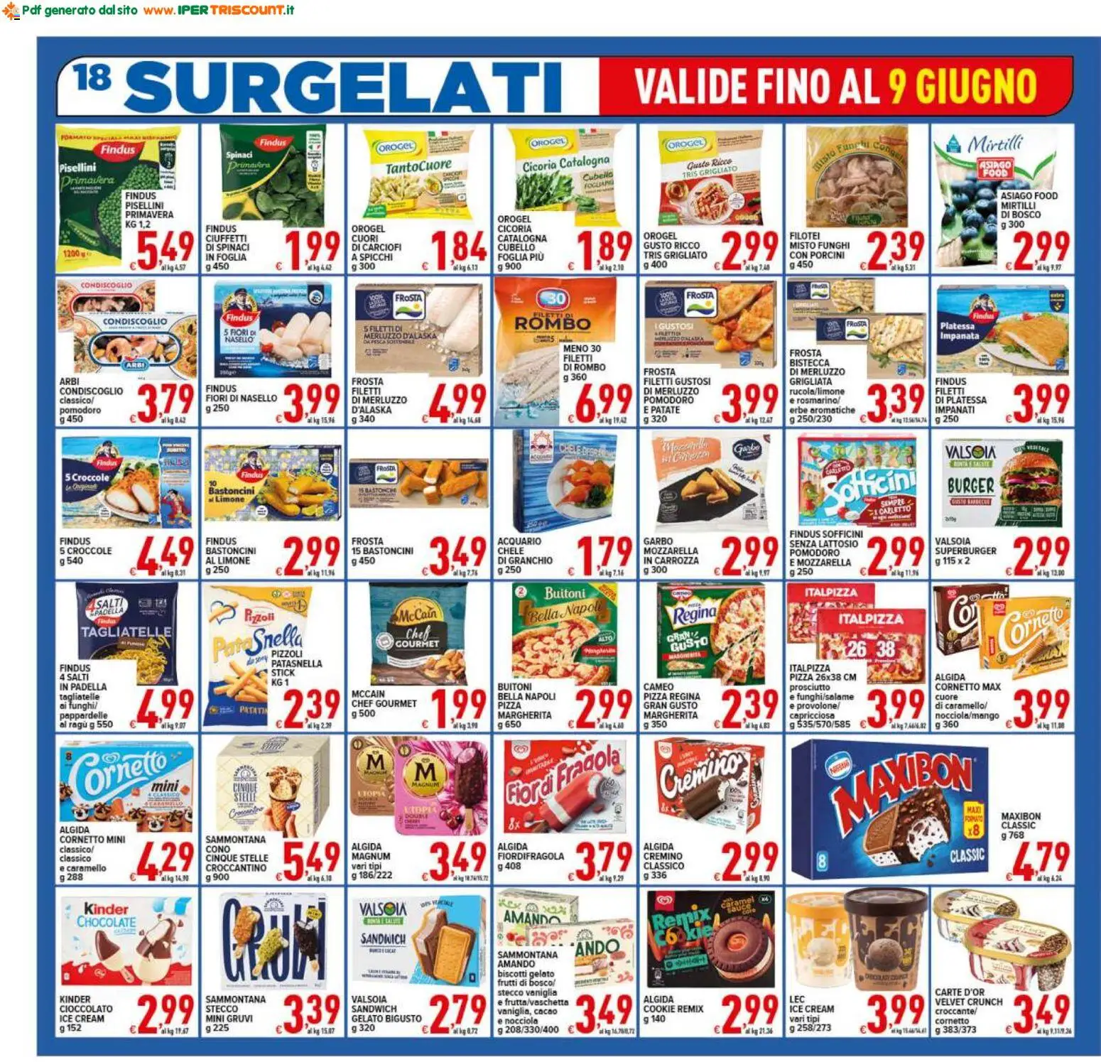 Volantino Ipertriscount del 29.05.2026 | Pagina: 18 | Prodotti: Mozzarella senza lattosio, Cioccolato, Merluzzo, Limone