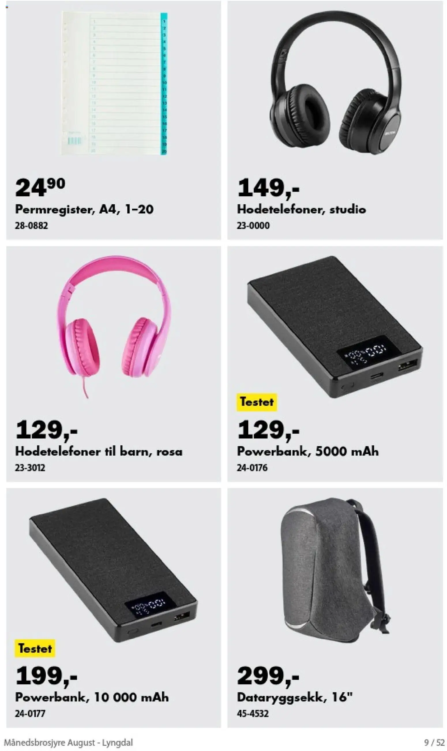 {H1} | Side: 9 | Produkter: Hodetelefoner