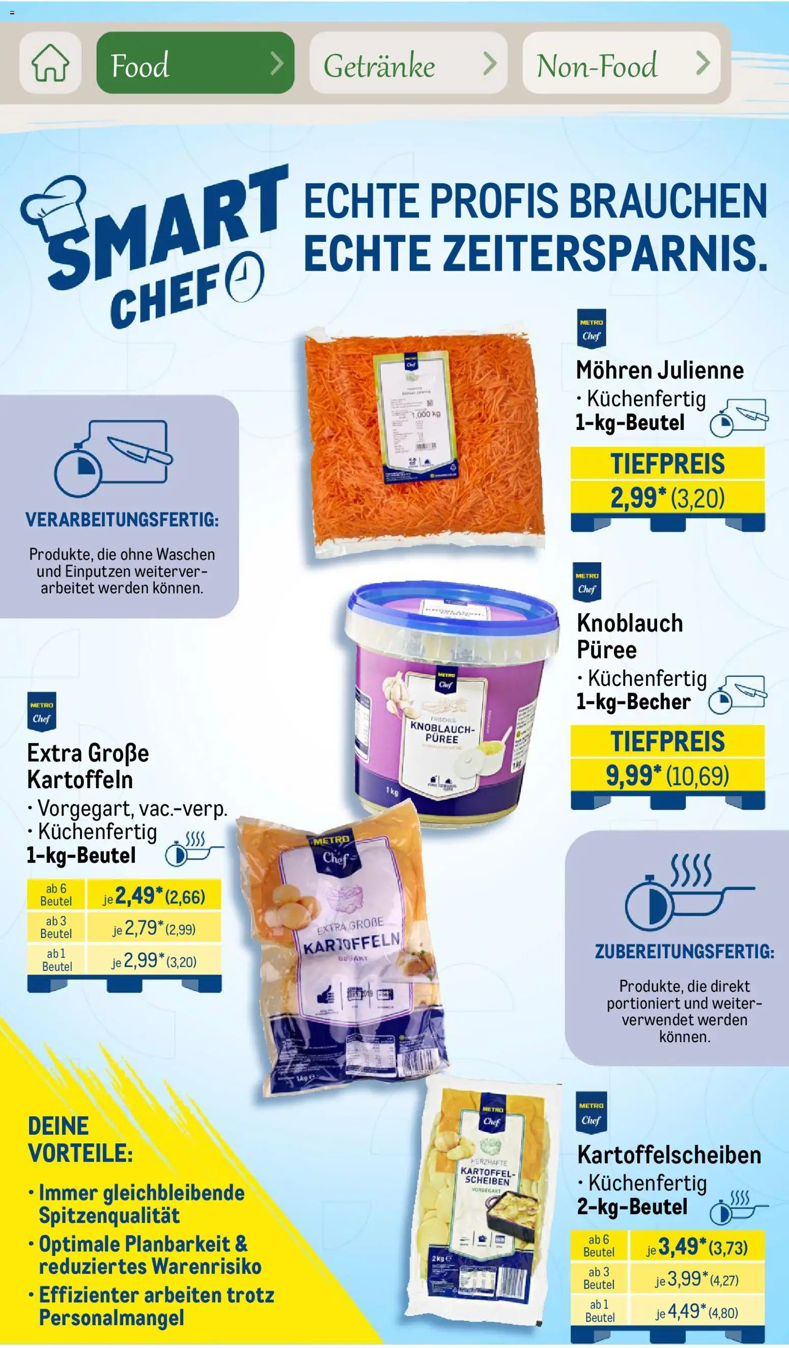 Metro Saisonkatalog Outdoor Dining – gültig ab 01.06.2026 | Seite: 27 | Produkte: Mohren, Kartoffeln, Knoblauch