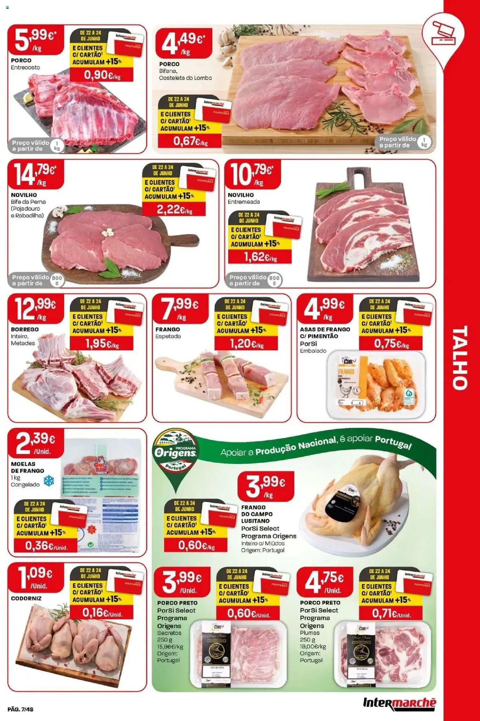 Intermarché - Isto é que são preços BAIXOS! │ válido de 18/06/2026 | Página: 7 | Produtos: Frango, Pimentão, Lombo, Moelas