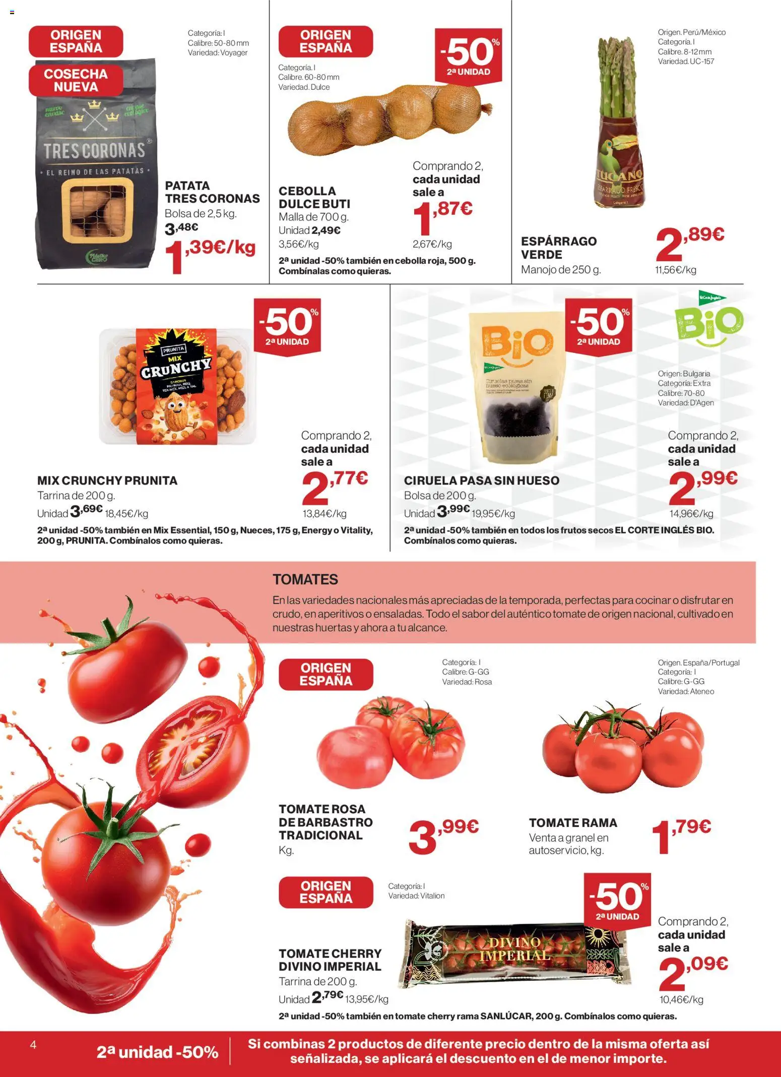 Supercor folleto │ válido desde el 16/07/2026 | Página: 4 | Productos: Tomates, Frutos secos, Παγωμένο τσάι, Bolsa