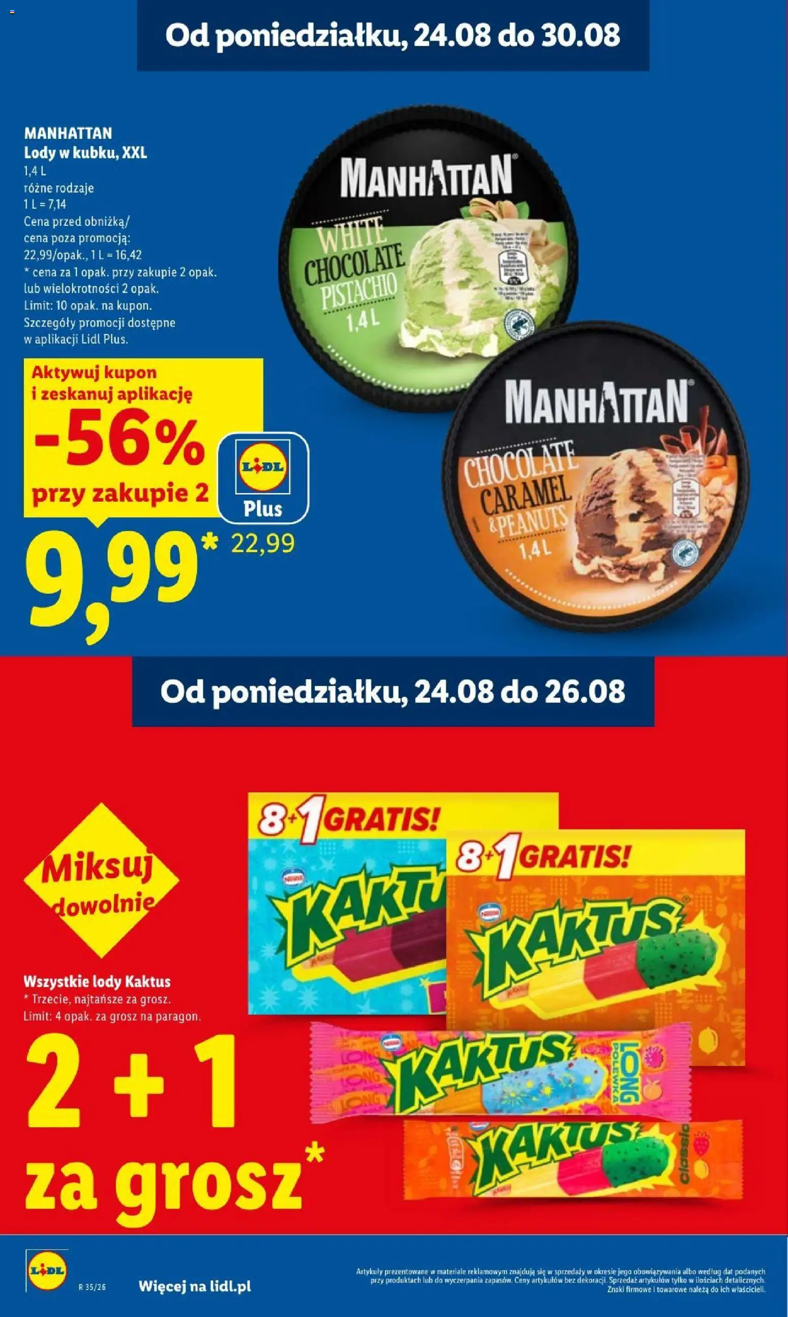 Lidl gazetka od 24.08.2026 | Strona: 20 | Produkty: Lody Kaktus, Lody
