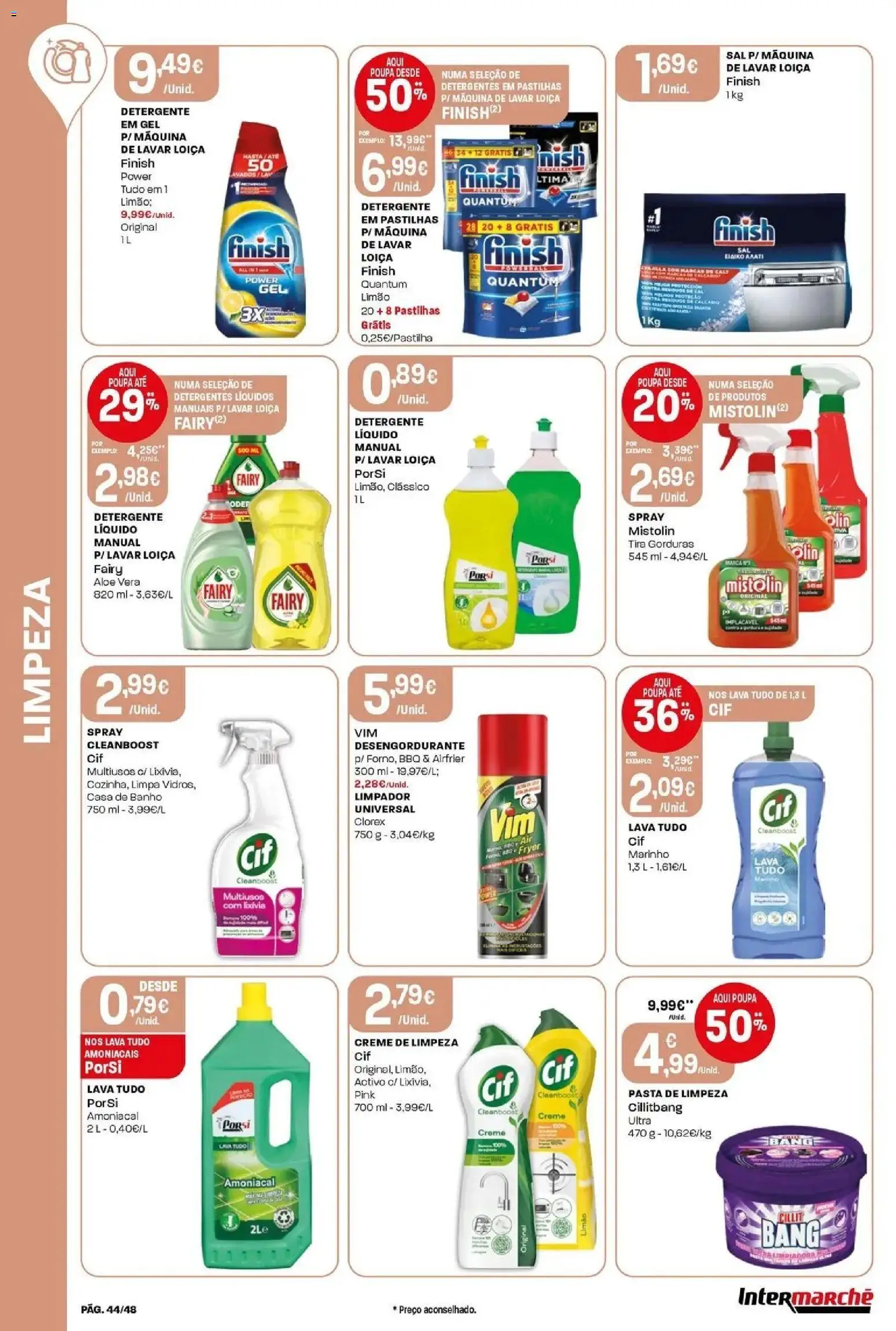 Intermarché - Isto é que são preços BAIXOS! │ válido de 21.05.2026 | Página: 44 | Produtos: Sal, Casa de banho, Banho, Creme