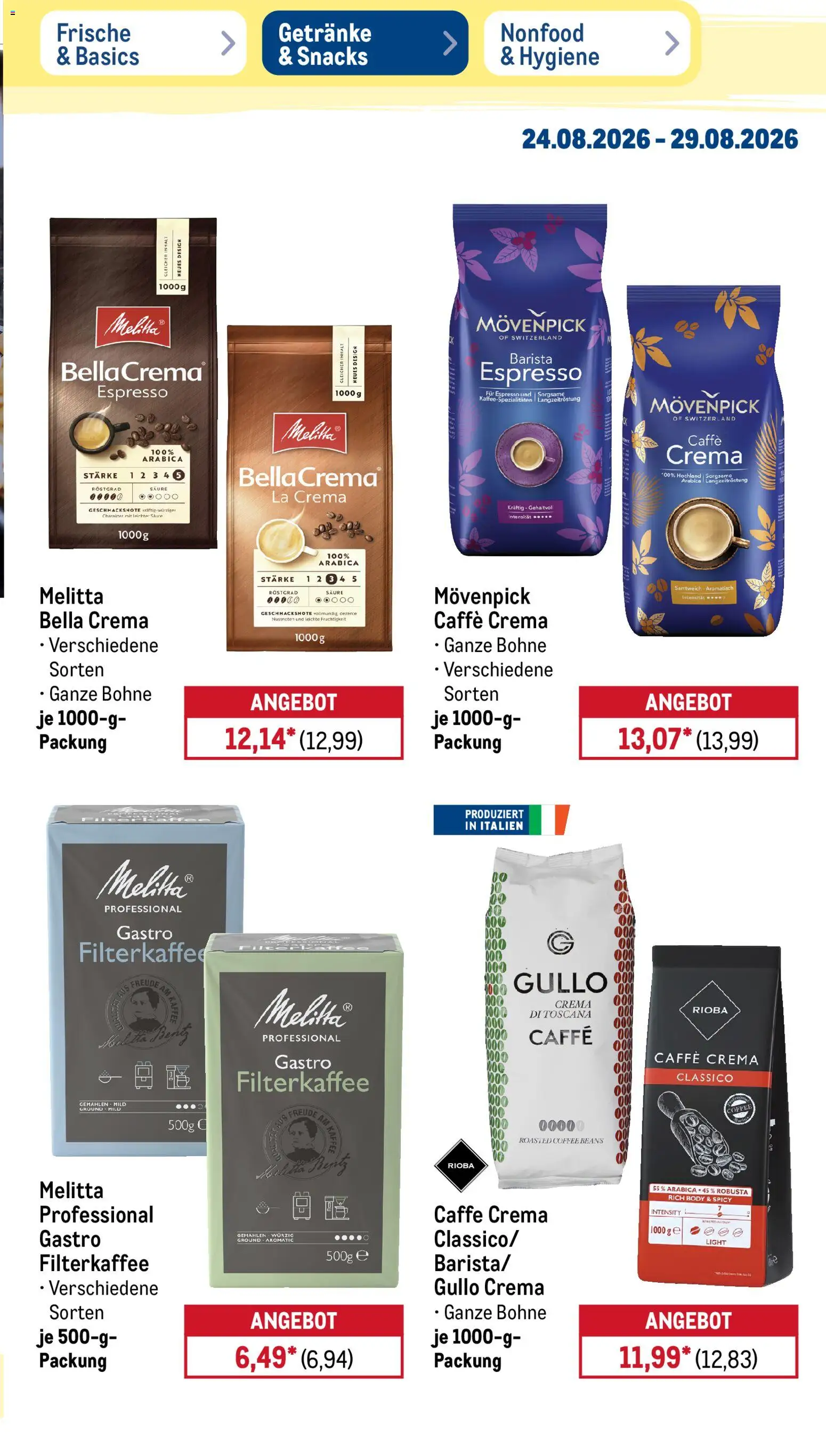 Metro NonFood-Angebote – gültig ab 24.08.2026 | Seite: 15 | Produkte: Melitta, Kaffee