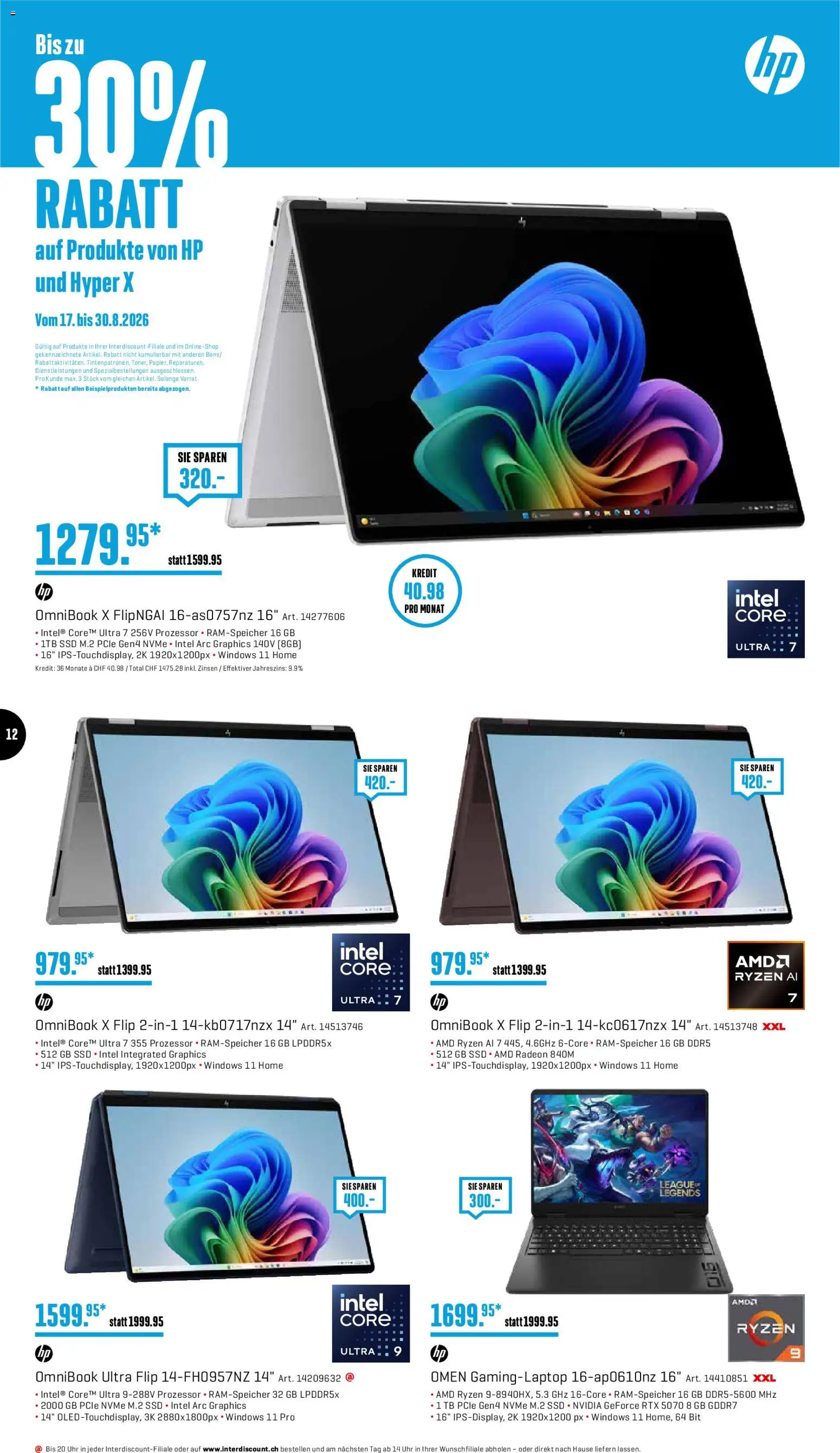 Interdiscount aktionen – gültig ab 17.08.2026 | Seite: 12 | Produkte: HP