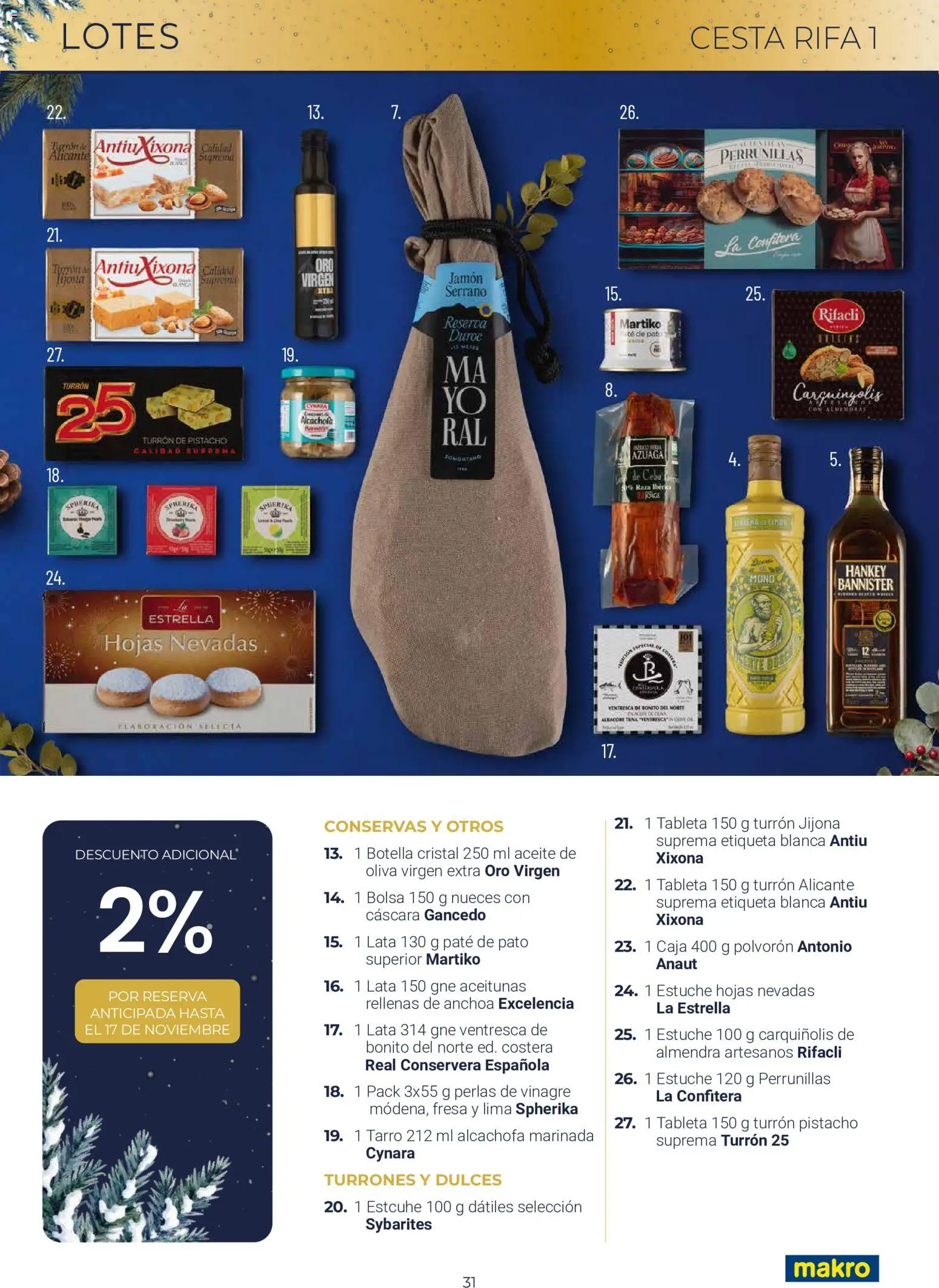 Makro Lotes y Cestas Navidad Centro │ válido desde el 03/09/2026 | Página: 31 | Productos: Nueces, Conservas, Té, Vinagre