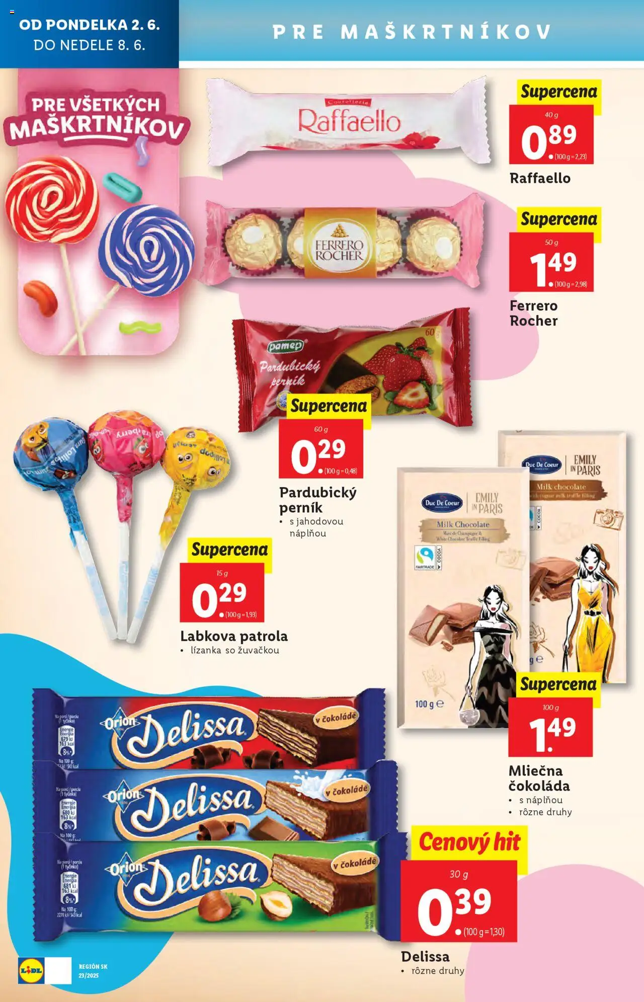 Nové Lidl akcie – leták je platný od 02.06.2025 | Strana: 42 | Produkty: Čokoláda, Ferrero Rocher