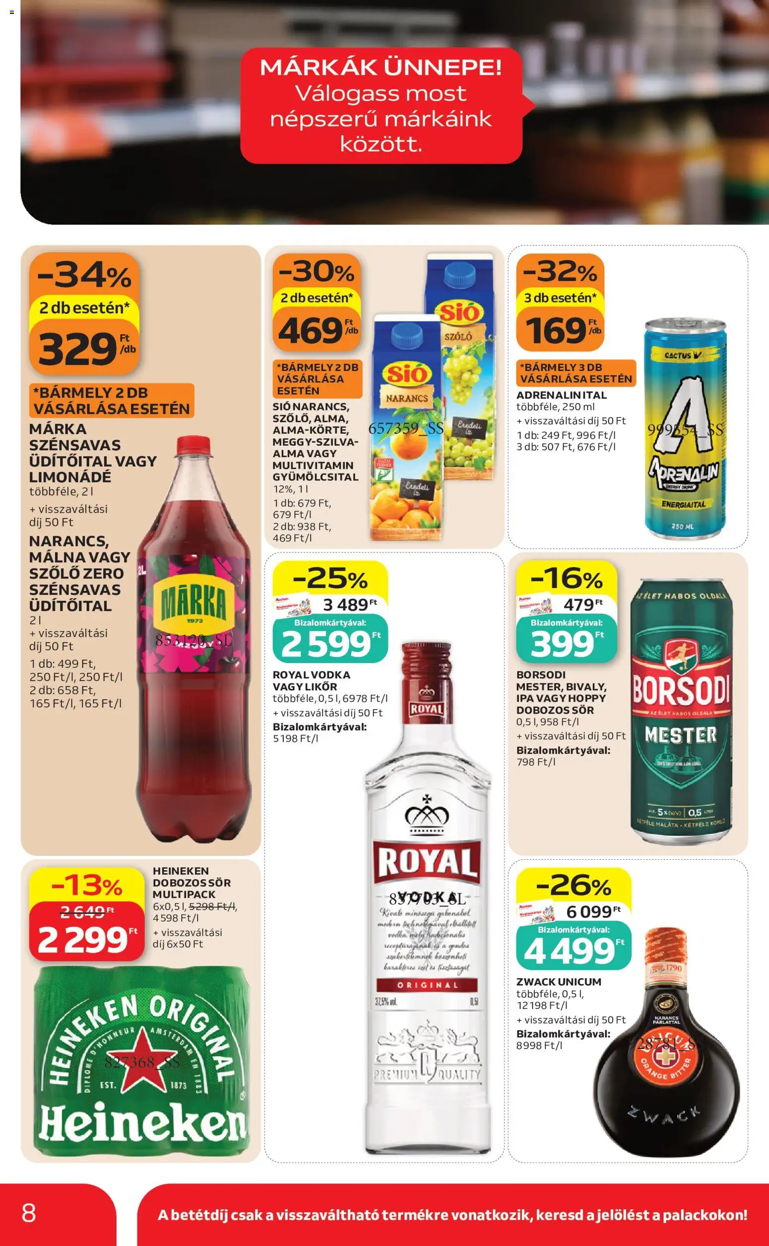 Auchan akciós ujság - amely érvényes a következő dátumtól: 2026.09.10. | Oldal: 8 | Termékek: Málna, Energiaital, Energy drink, Limonádé