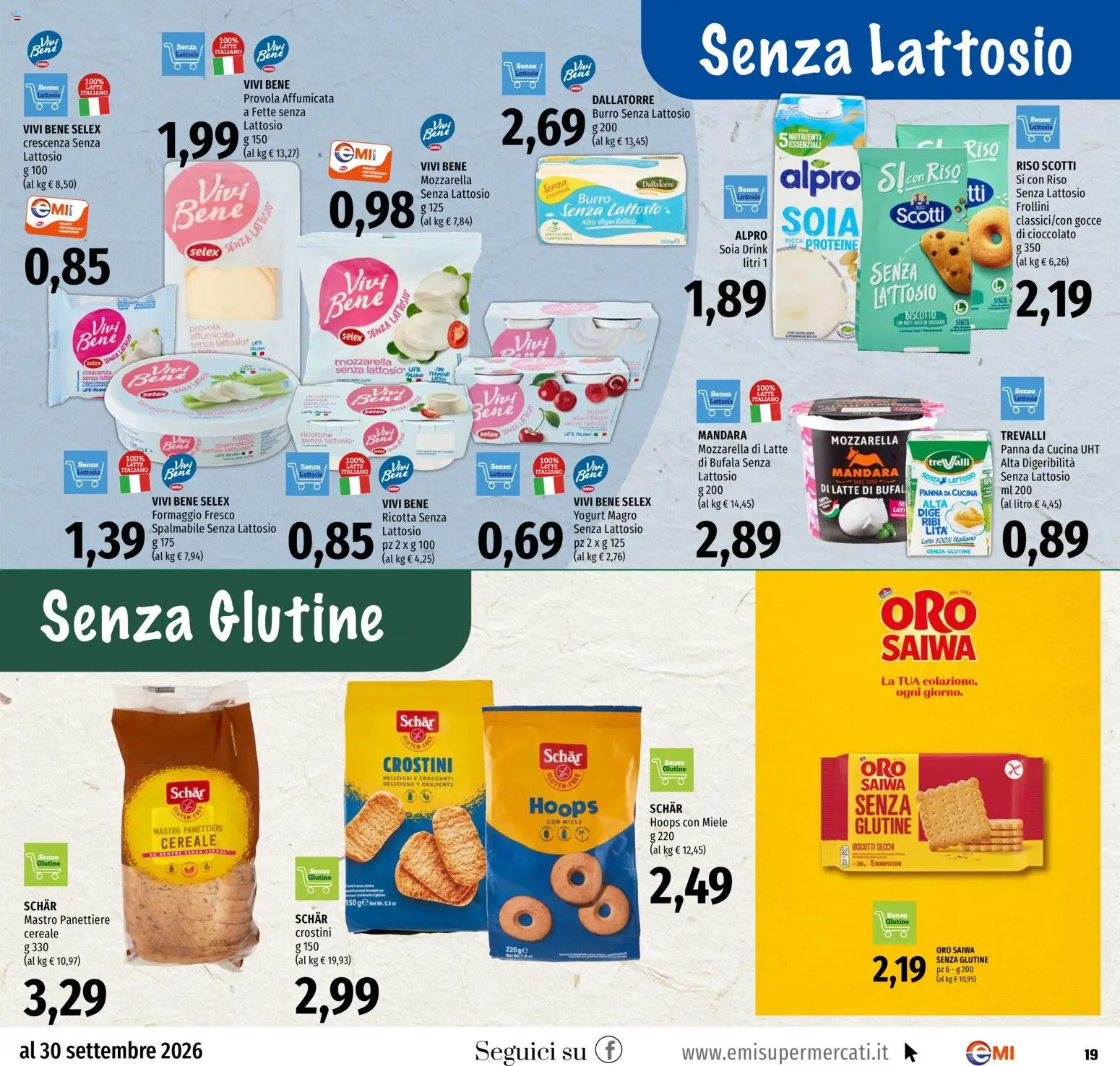 Volantino EMI del 17/09/2026 | Pagina: 19 | Prodotti: Mozzarella, Crostini, Ricotta, Formaggio fresco